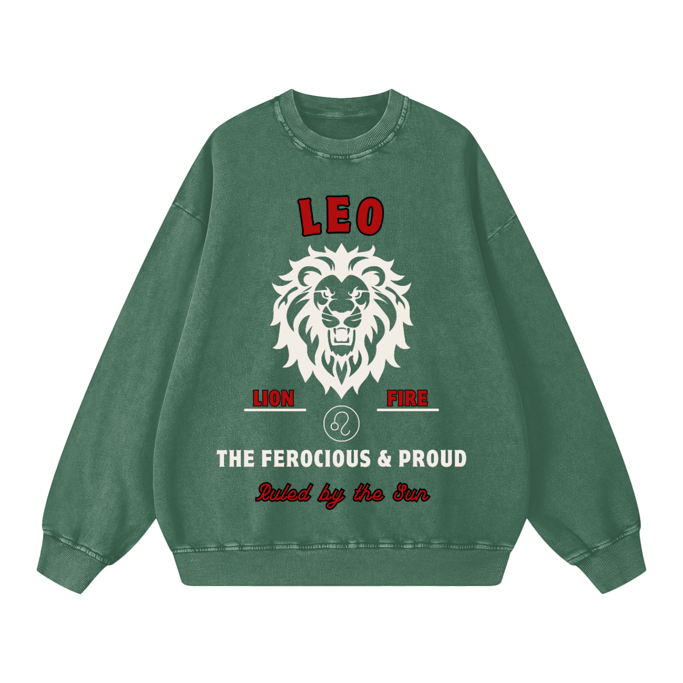 ‘Leo’ White Print CCC Zodiac Collection Crewneck