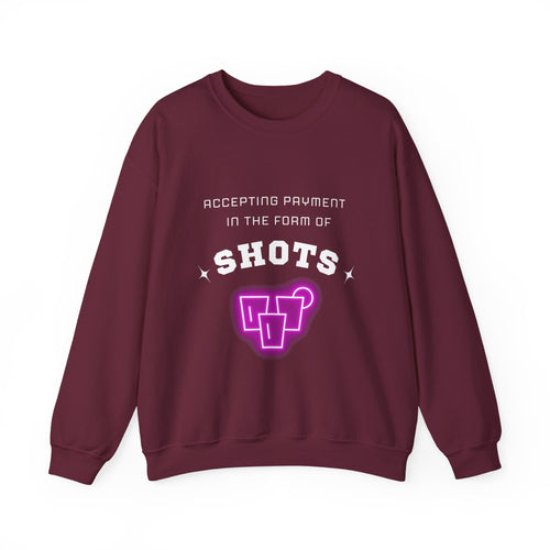 ‘Accepting $hots’ White Print Crewneck