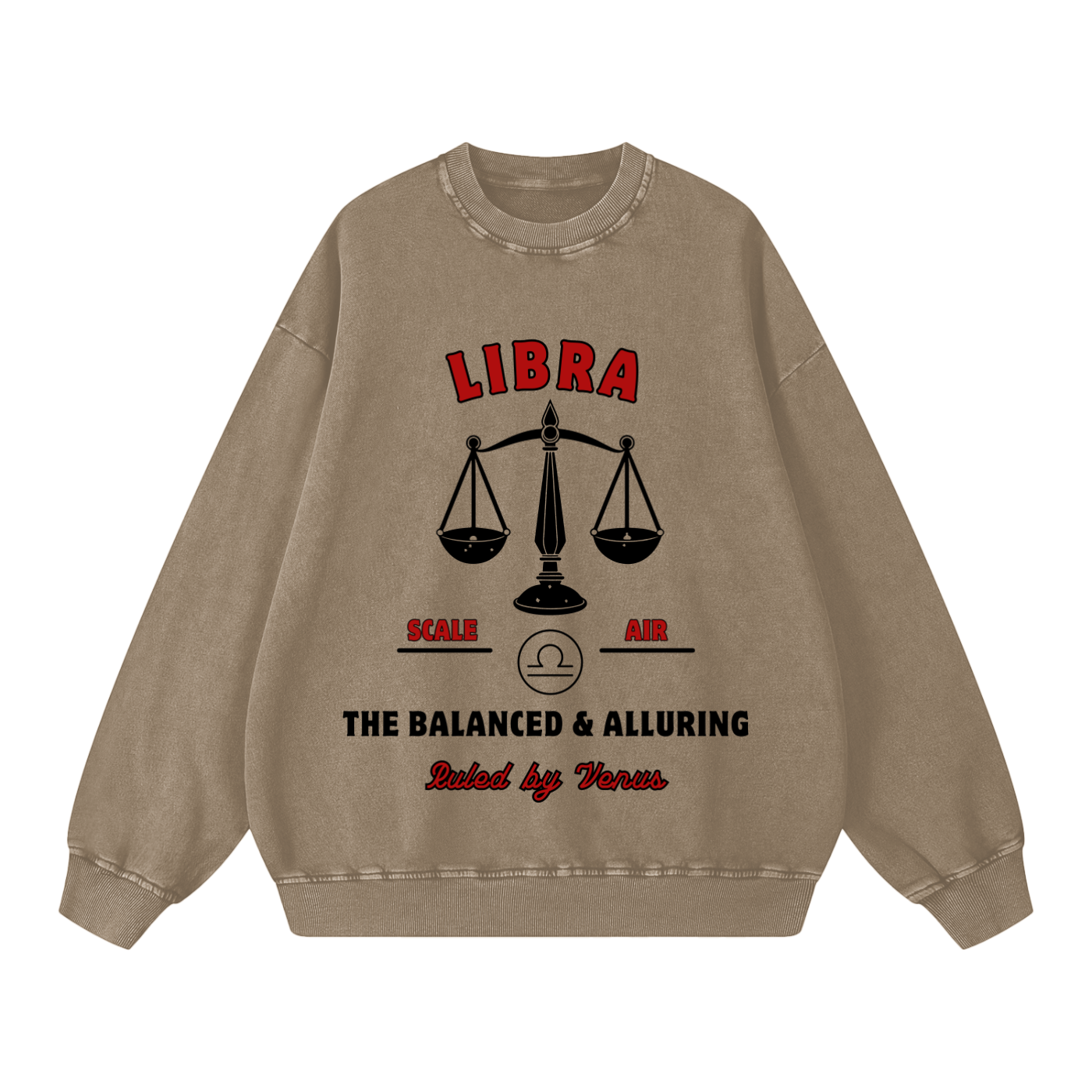‘Libra’ Black Print CCC Zodiac Collection Crewneck
