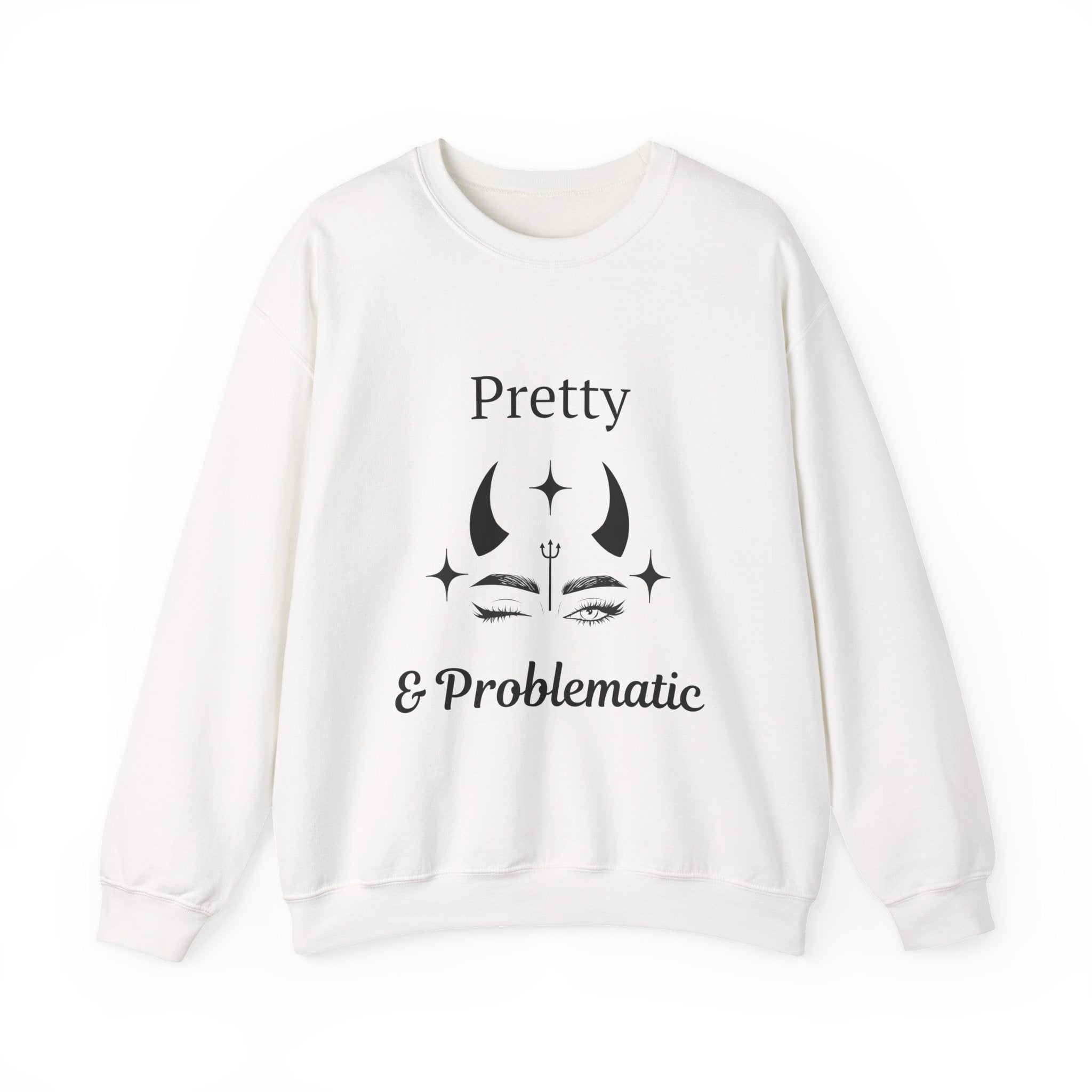 ‘Pretty & Problematic’ Black Print Graphic Crewneck