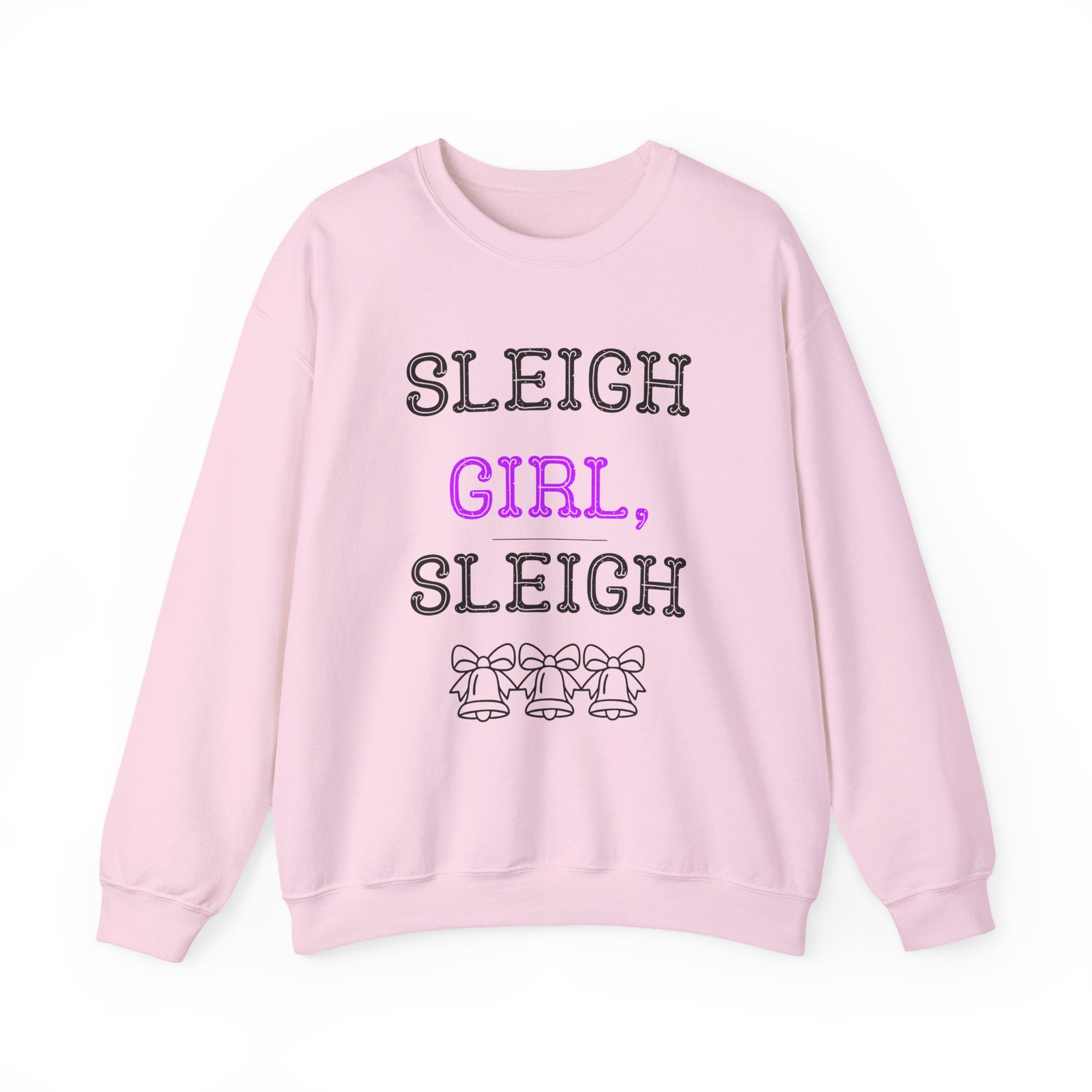 ‘Sleigh Girl, Sleigh’ Black Print Crewneck