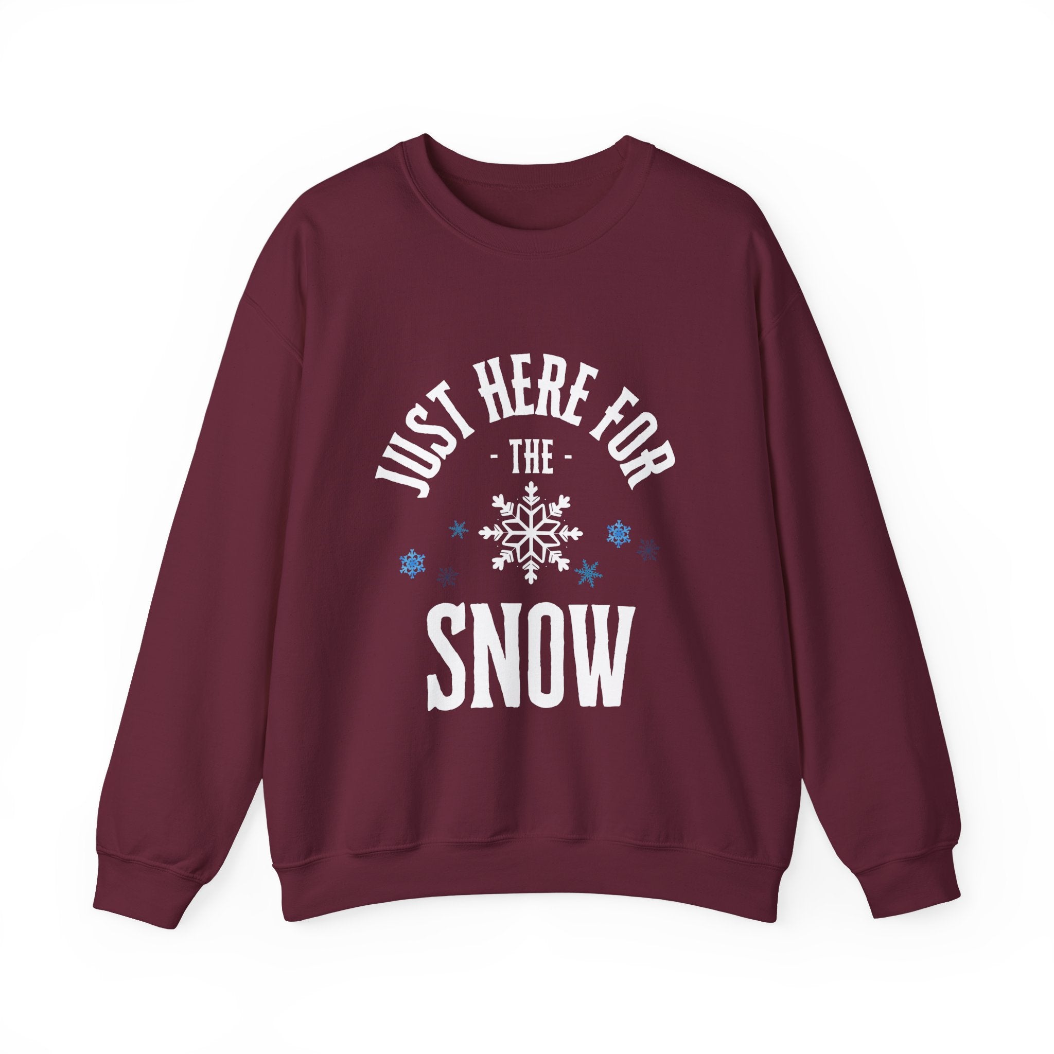 ‘Here For The Snow’ White Print Crewneck