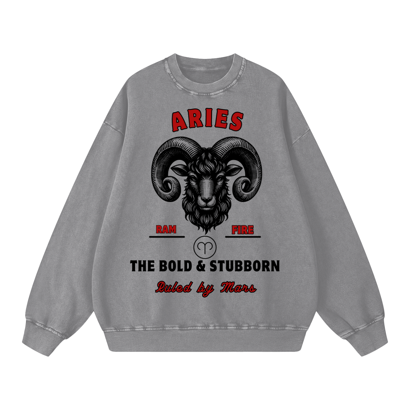 ‘Aries’ Black Print CCC Zodiac Collection Crewneck