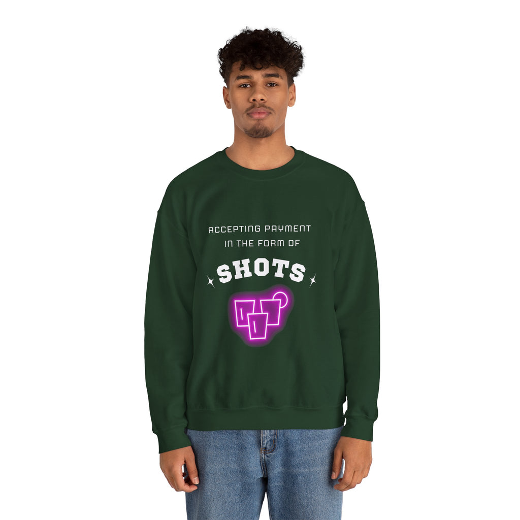 ‘Accepting $hots’ White Print Crewneck