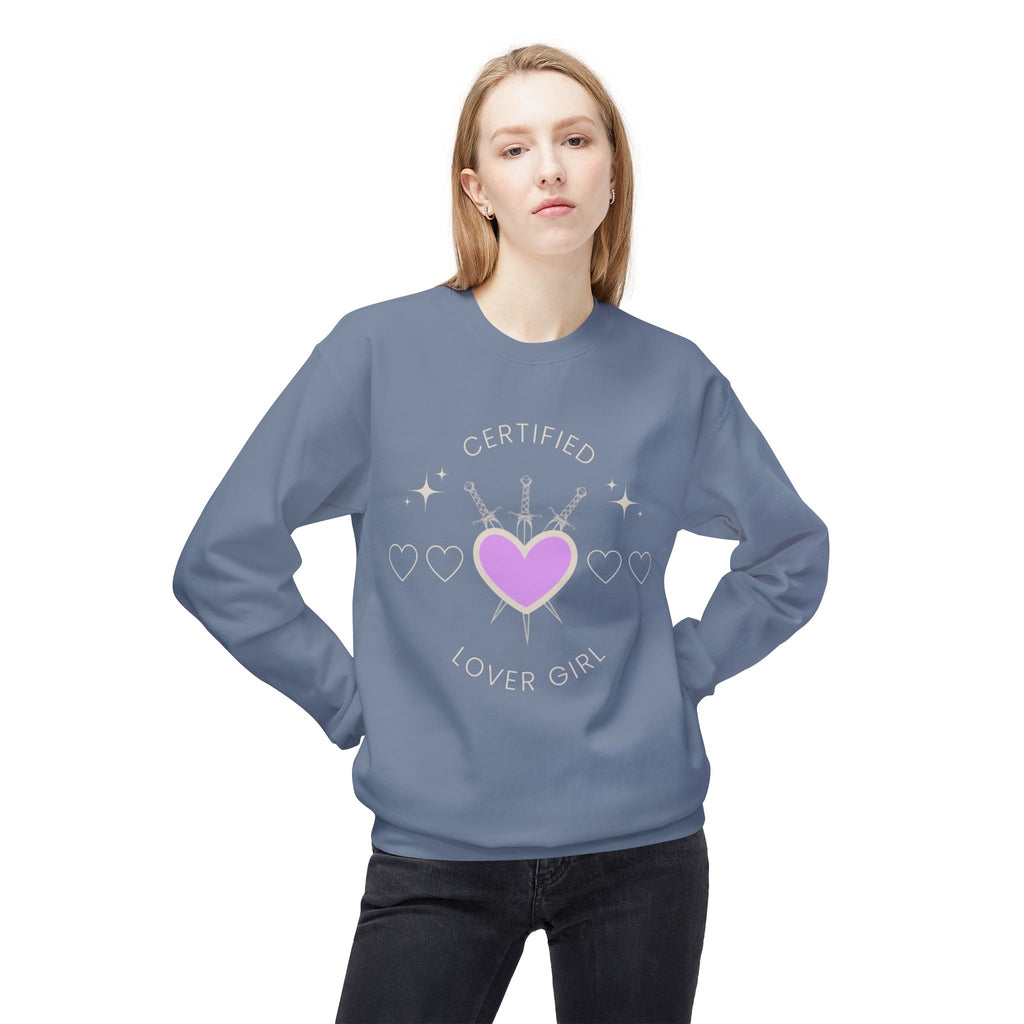 ‘Certified Lover Girl’ White Print Crewneck