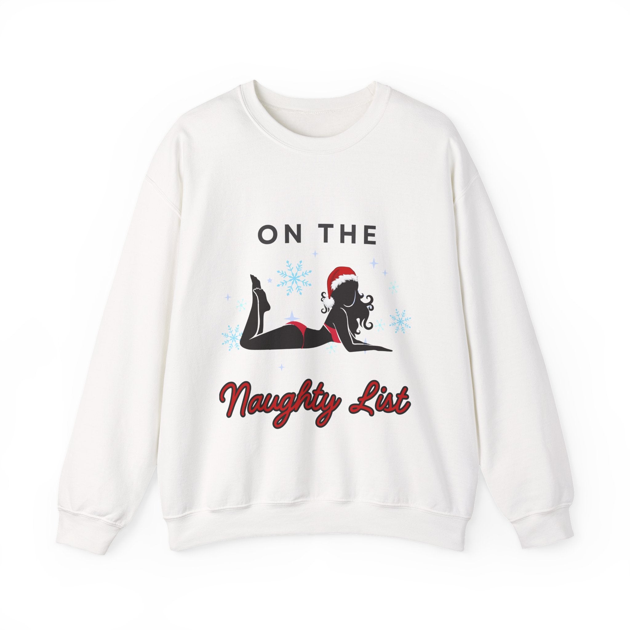 ‘On the Naughty List’ Black Print Christmas Crewneck