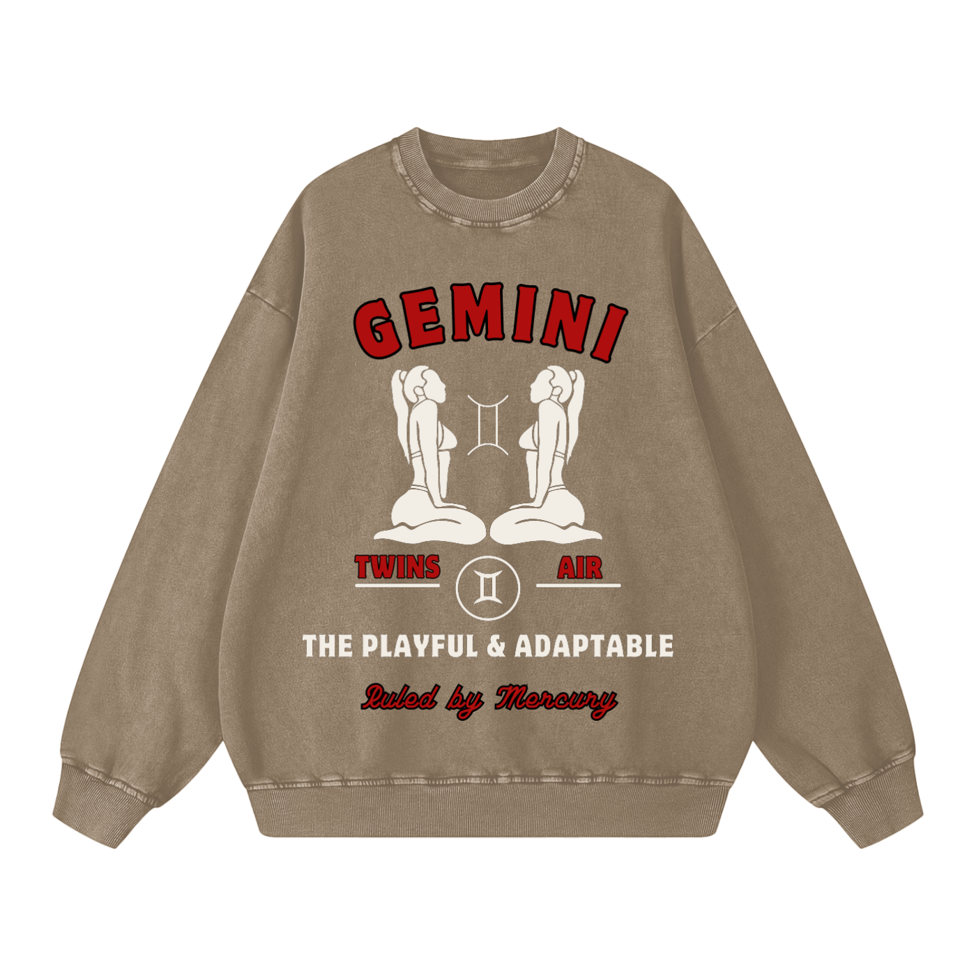 ‘Gemini’ White Print CCC Zodiac Collection Crewneck