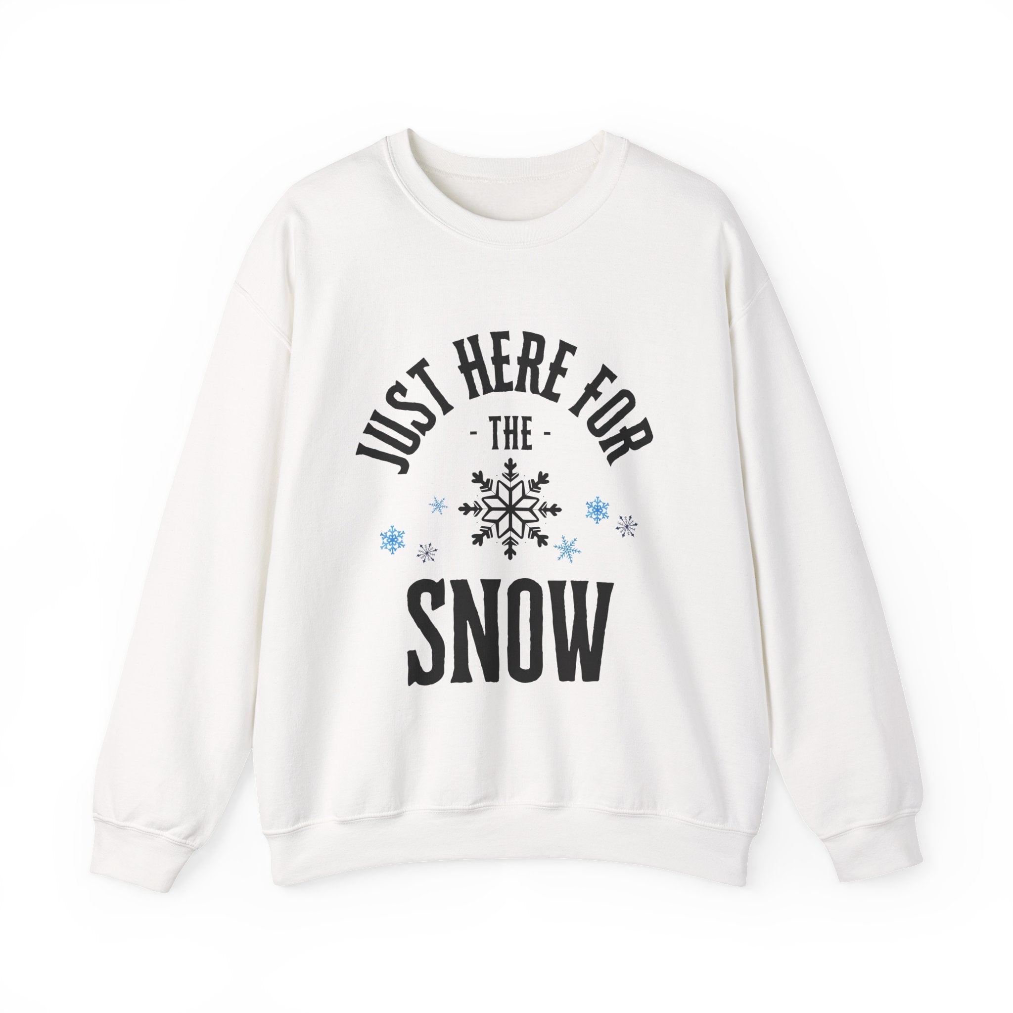 ‘Here For The Snow’ Black Print Crewneck