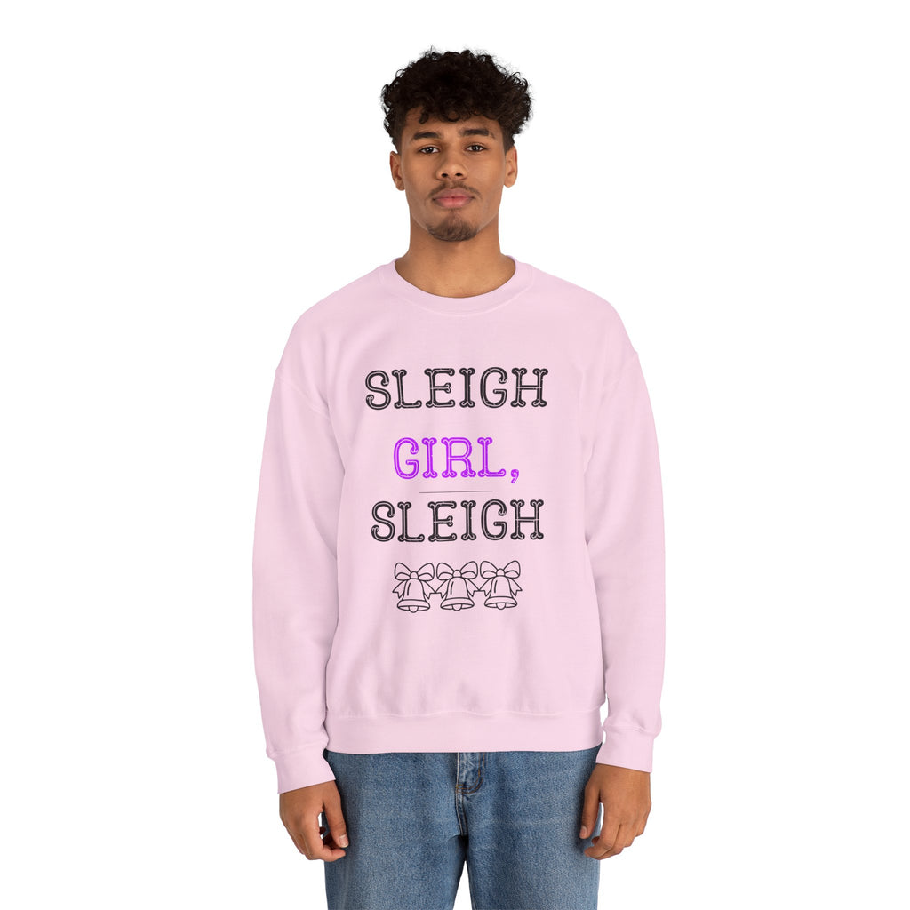 ‘Sleigh Girl, Sleigh’ Black Print Crewneck