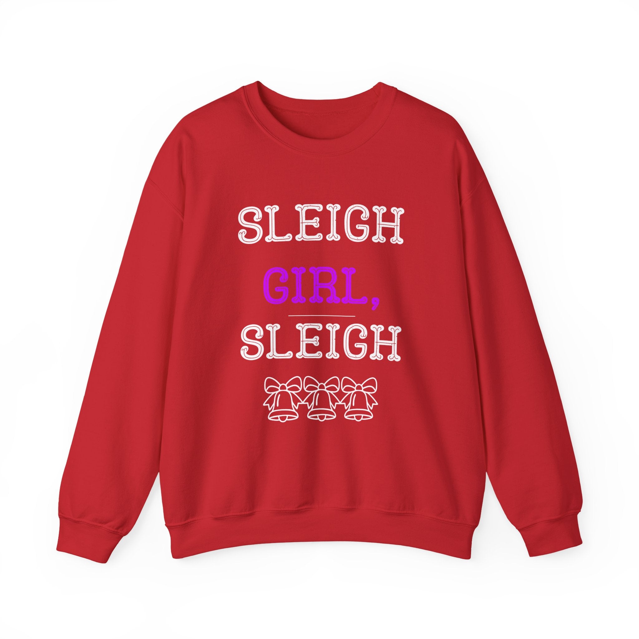 ‘Sleigh Girl Sleigh’ White Print Crewneck