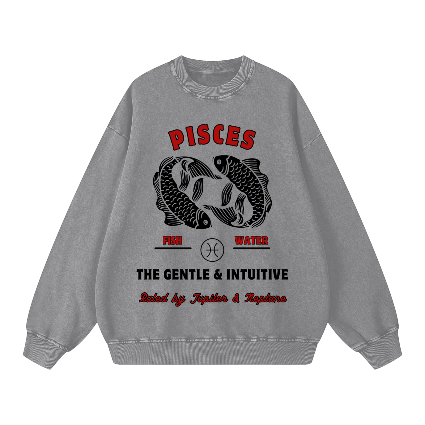 ‘Pisces’ Black print CCC Zodiac Collection Crewneck