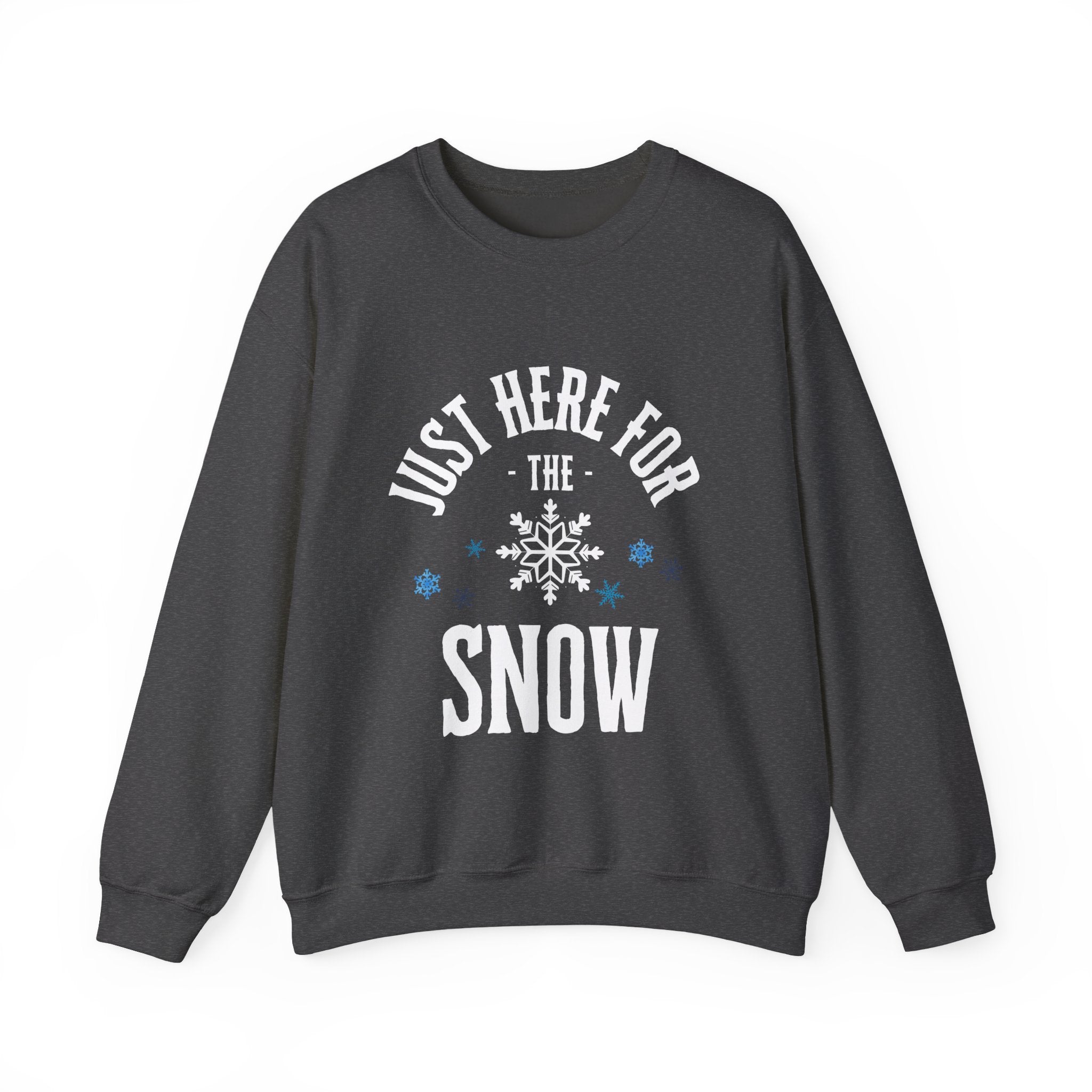 ‘Here For The Snow’ White Print Crewneck
