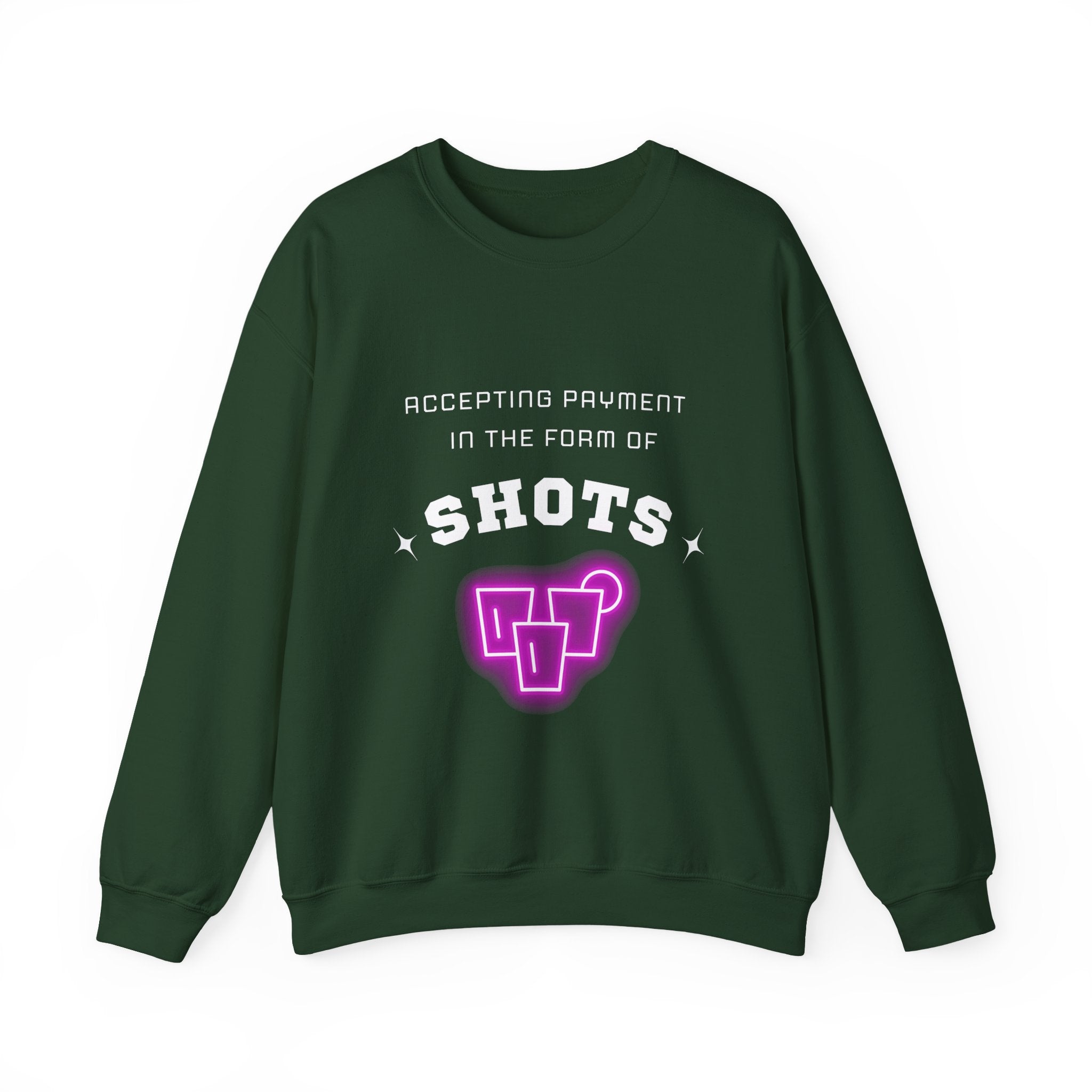 ‘Accepting $hots’ White Print Crewneck