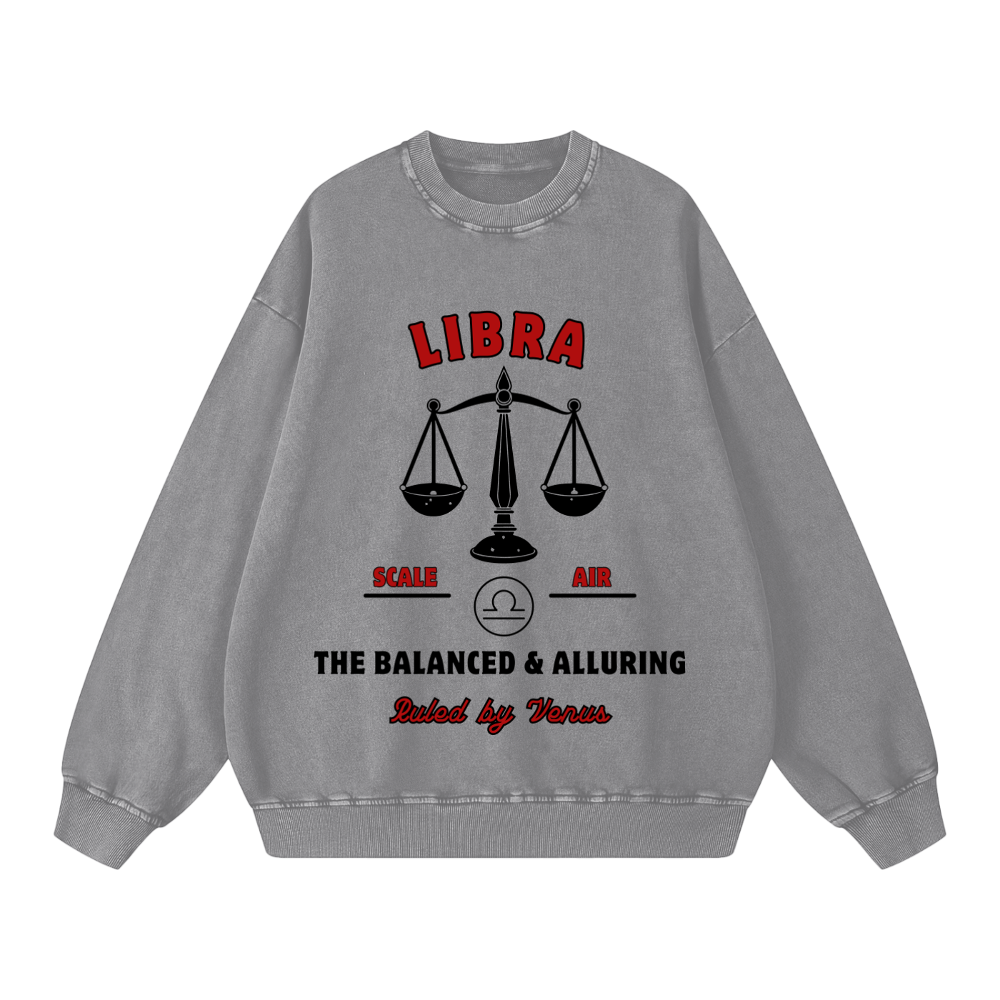 ‘Libra’ Black Print CCC Zodiac Collection Crewneck