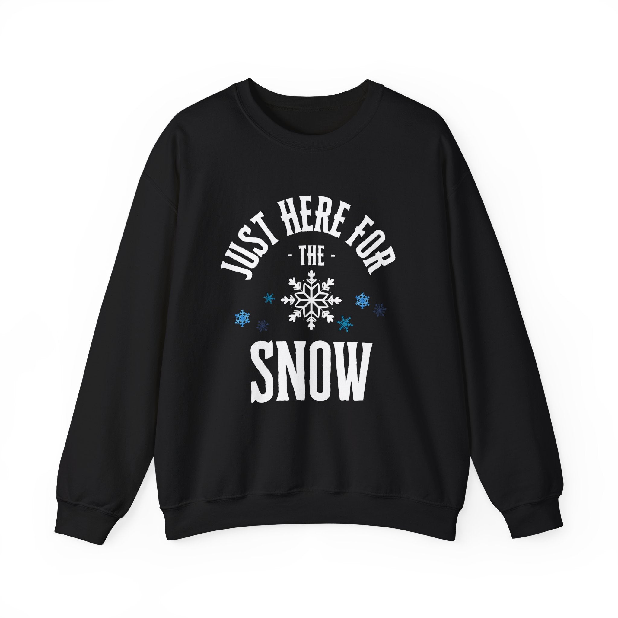 ‘Here for the Snow’ White Print Crewneck