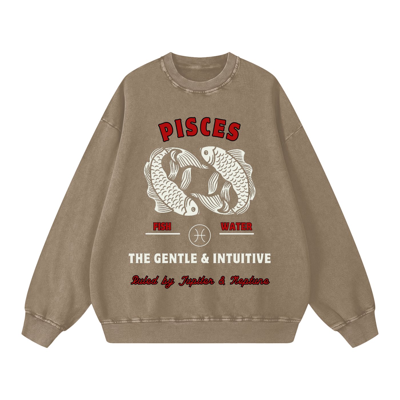 ‘Pisces” White Print CCC Zodiac Collection Crewneck