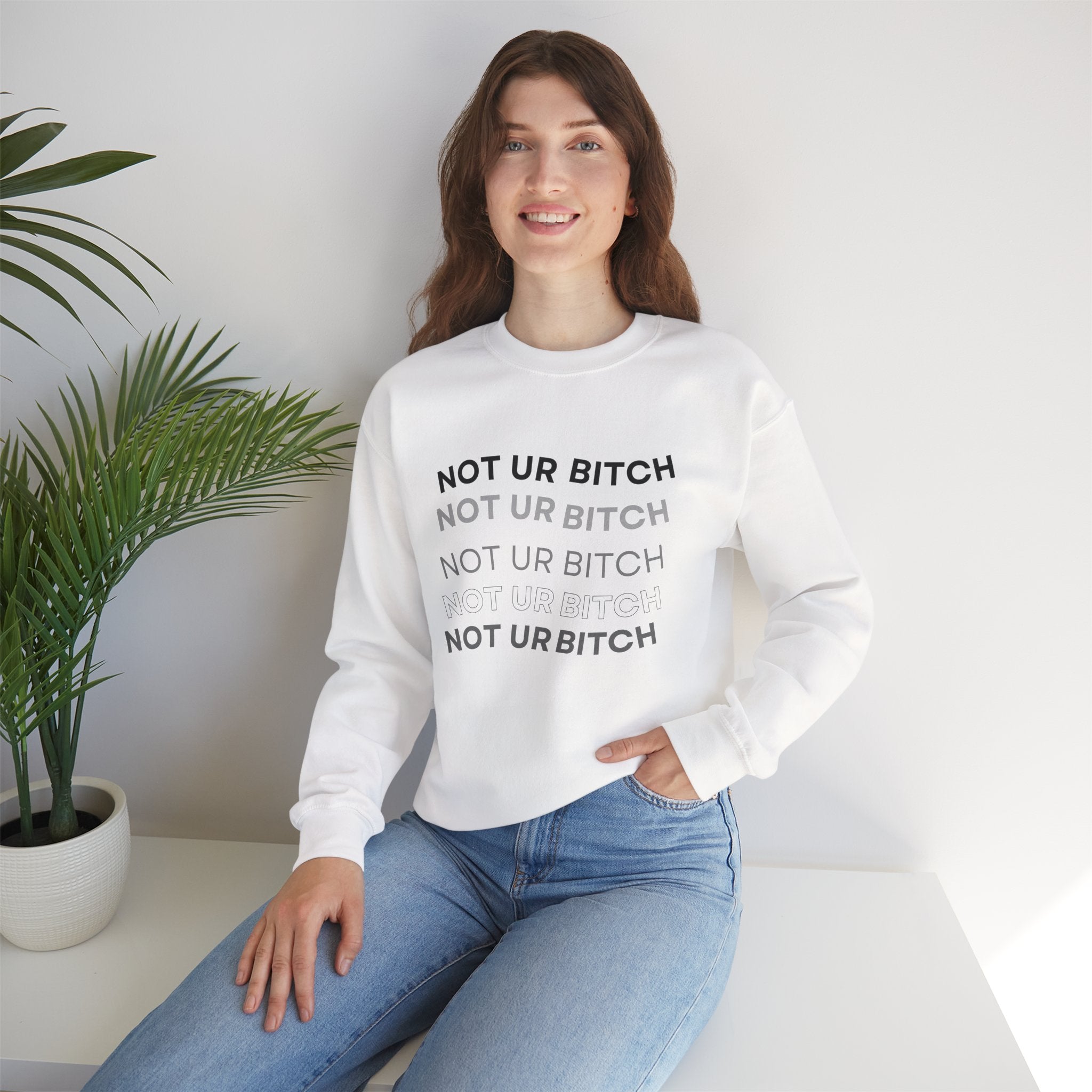 ‘Not Ur Bitch’ Black Print Crewneck