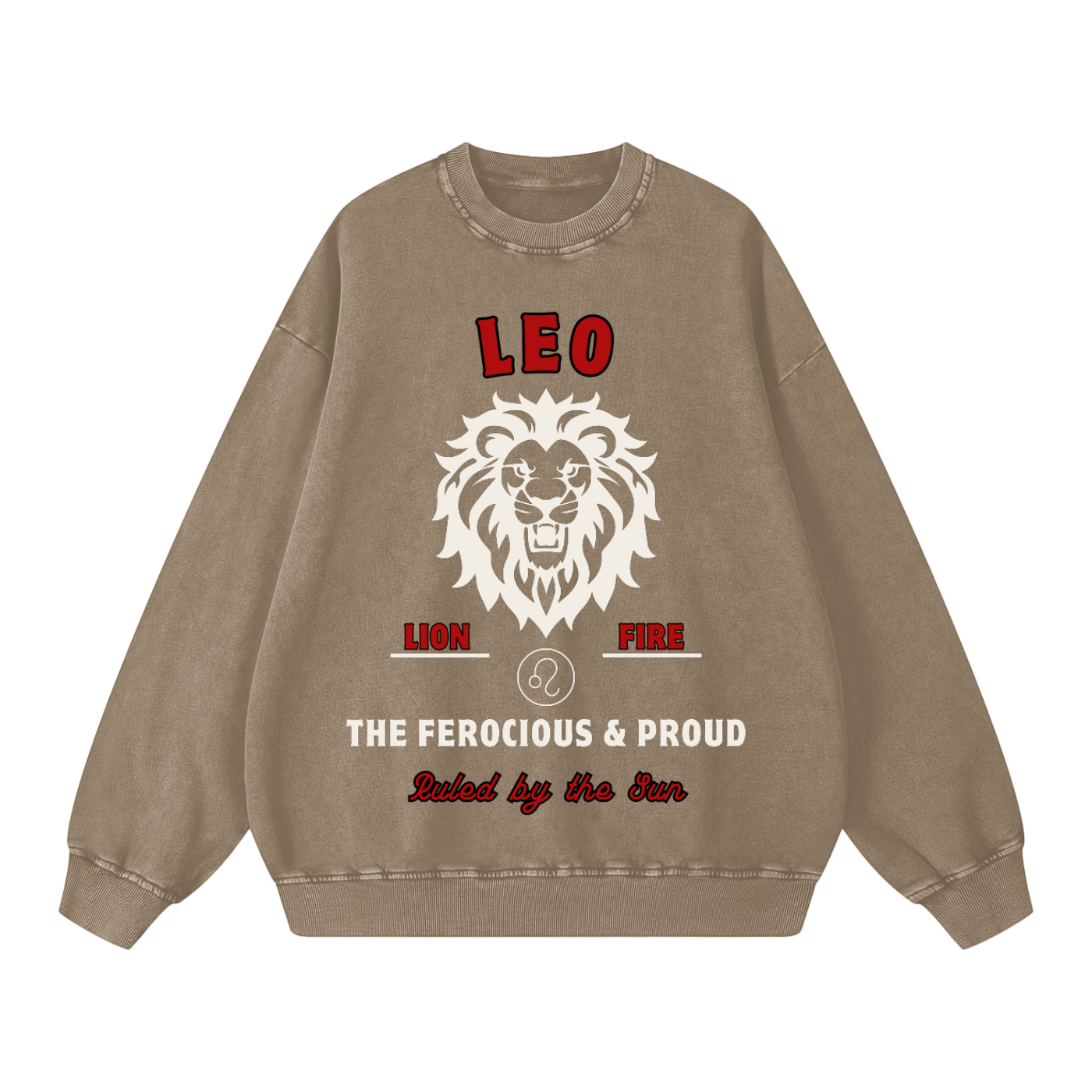 ‘Leo’ White Print CCC Zodiac Collection Crewneck