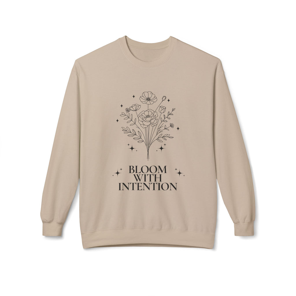‘Bloom with Intention’ Black Print Crewneck