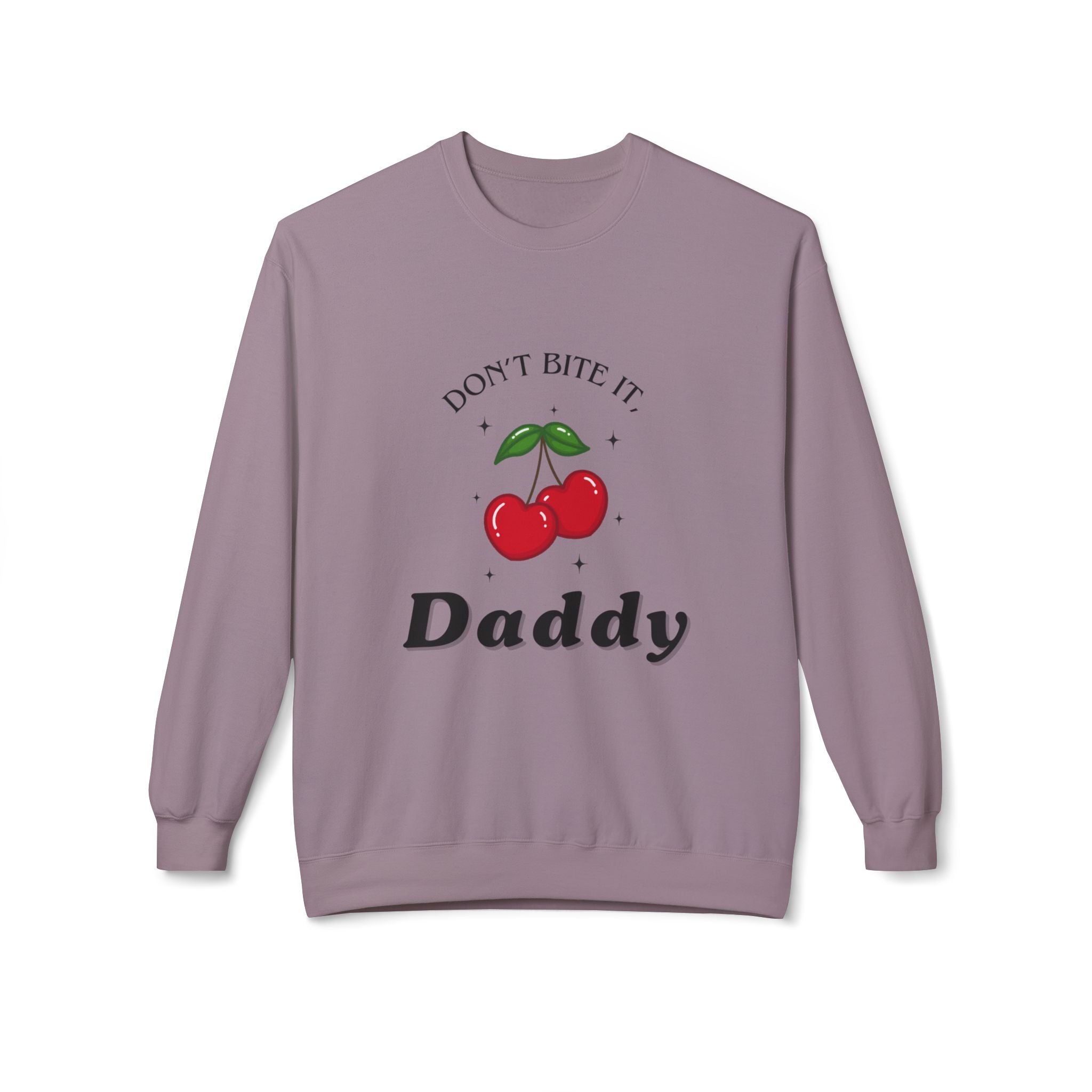 ‘Don’t Bite It’ Cherry Black Print Crewneck
