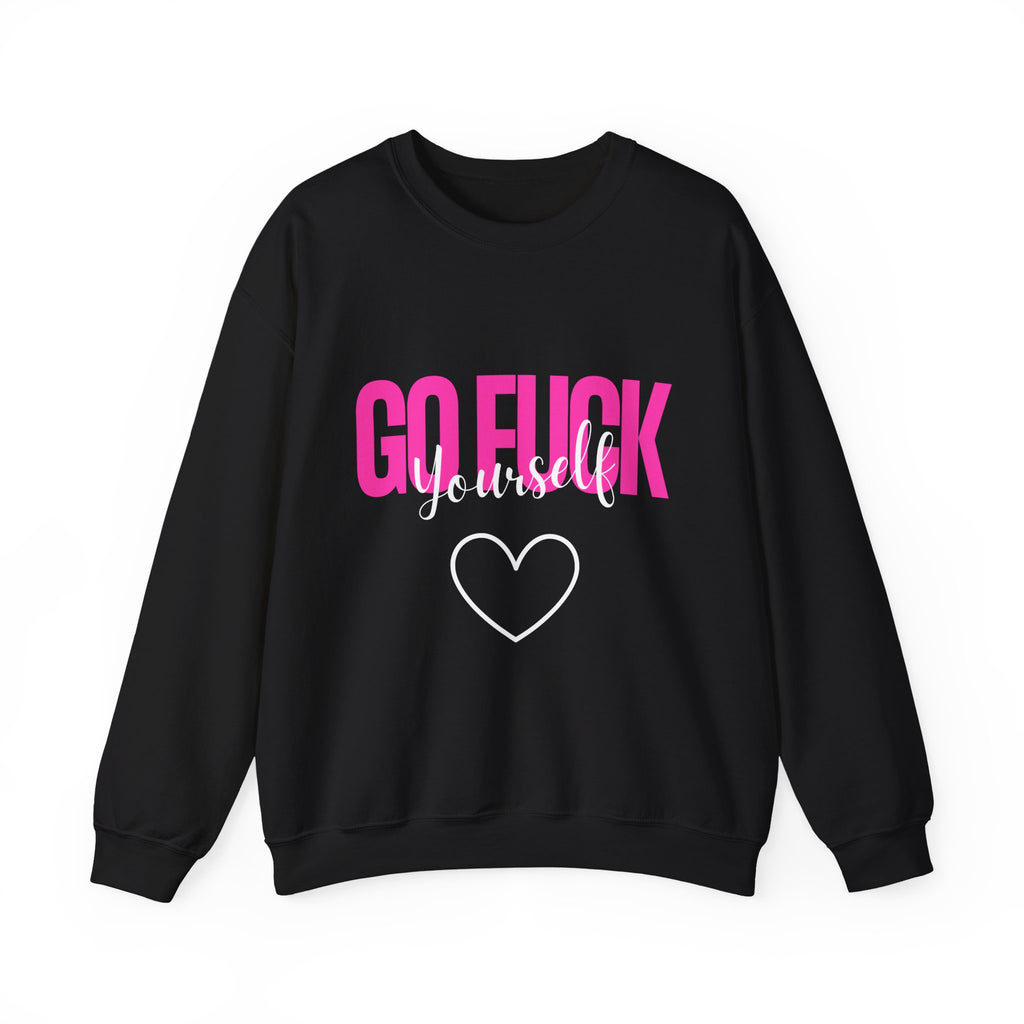 ‘Go F*** Yourself’ Pink/White Print Graphic Crewneck