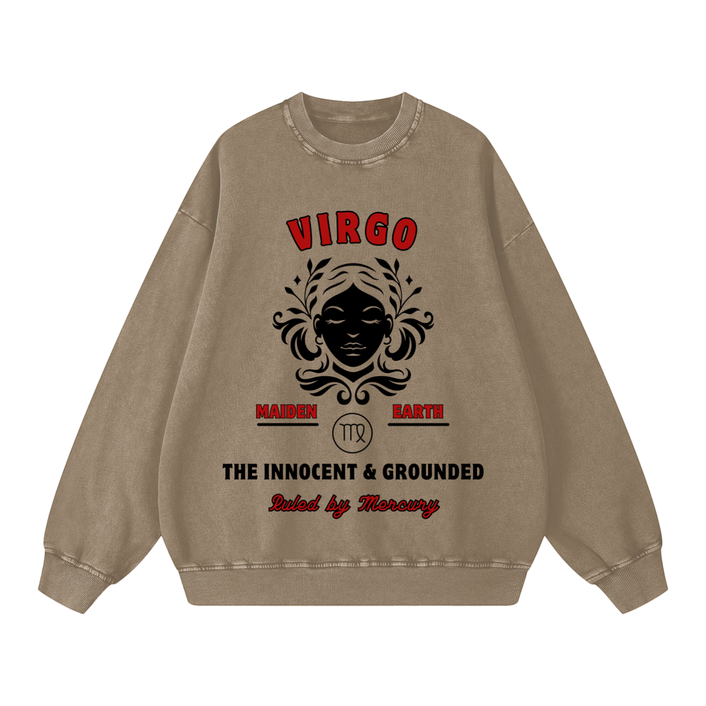 ‘Virgo’ Black Print CCC Zodiac Collection Crewneck