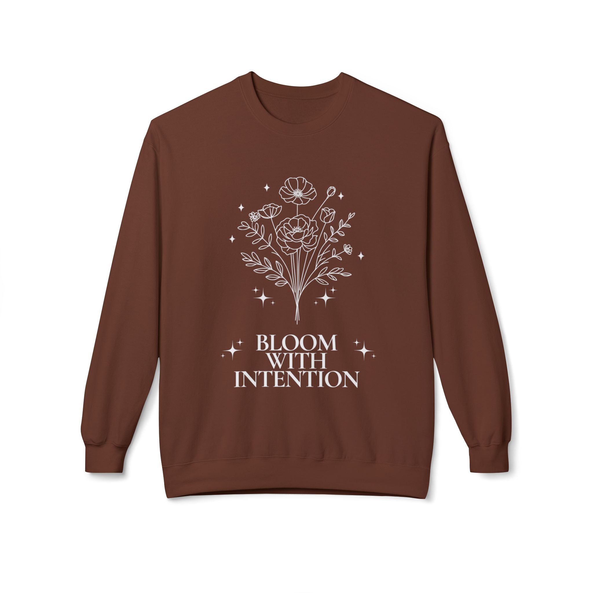 ‘Bloom with Intention’ White Print Crewneck