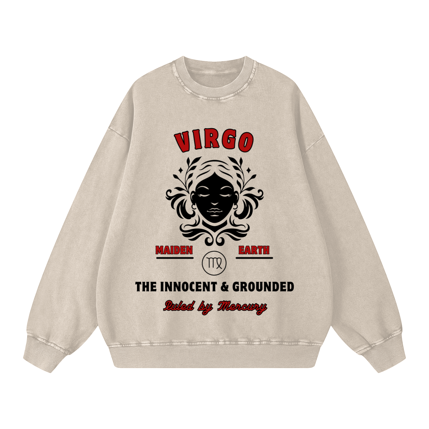 ‘Virgo’ Black Print CCC Zodiac Collection Crewneck