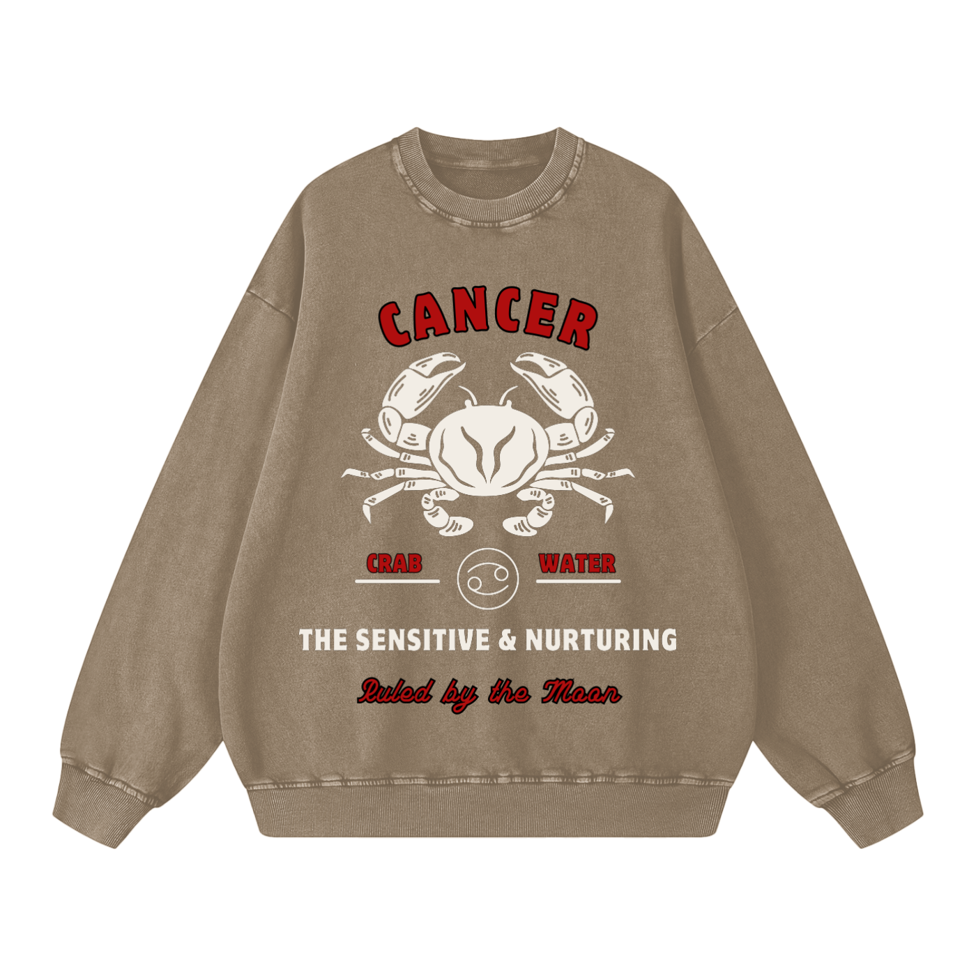 ‘Cancer’ White Print CCC Zodiac Collection Crewneck