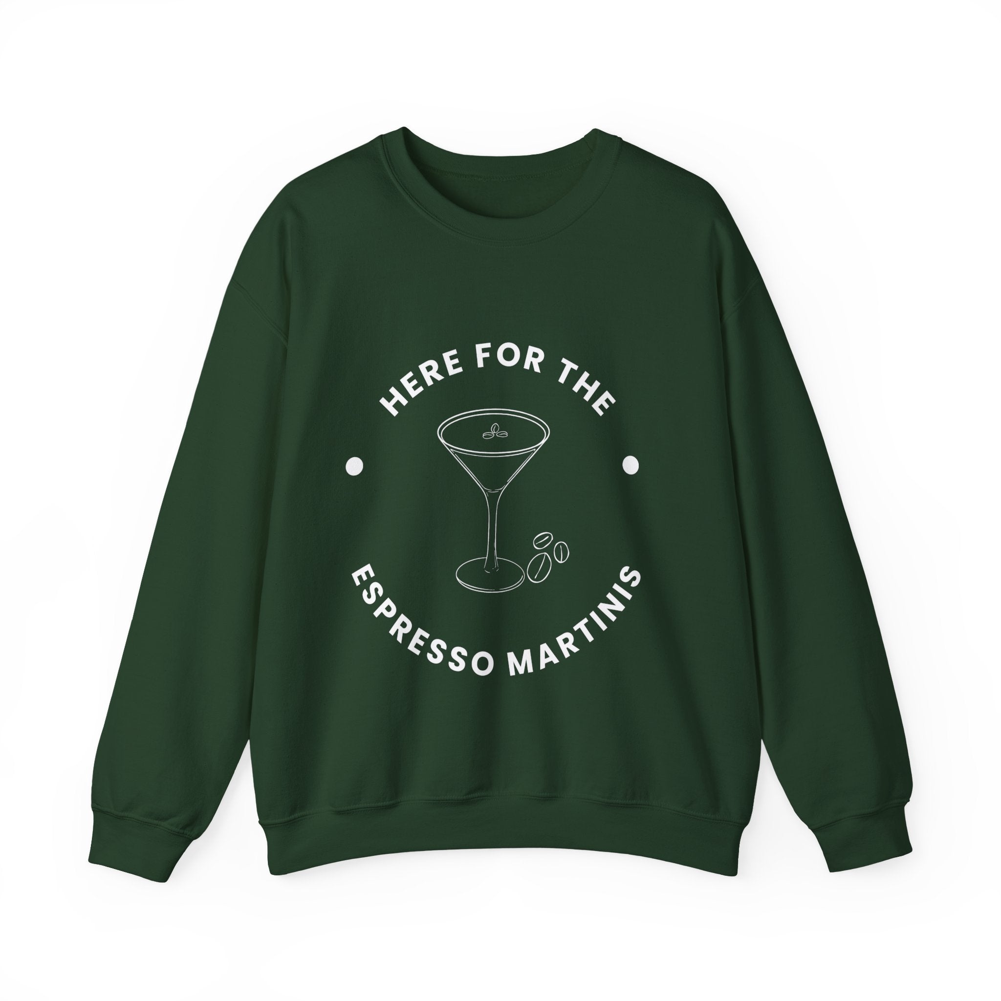 ‘Espresso Martinis’ White Print Graphic Crewneck