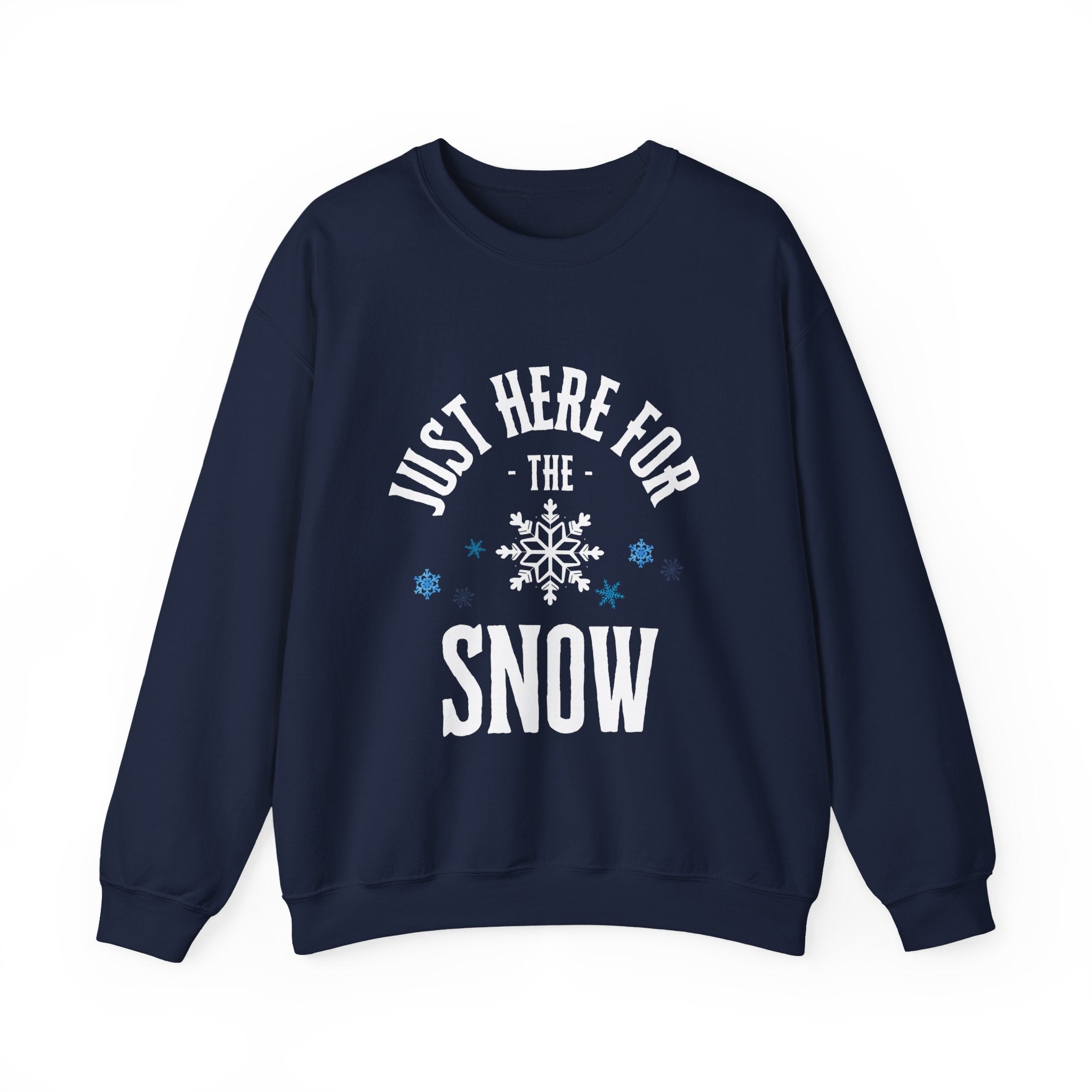 ‘Here For The Snow’ White Print Crewneck