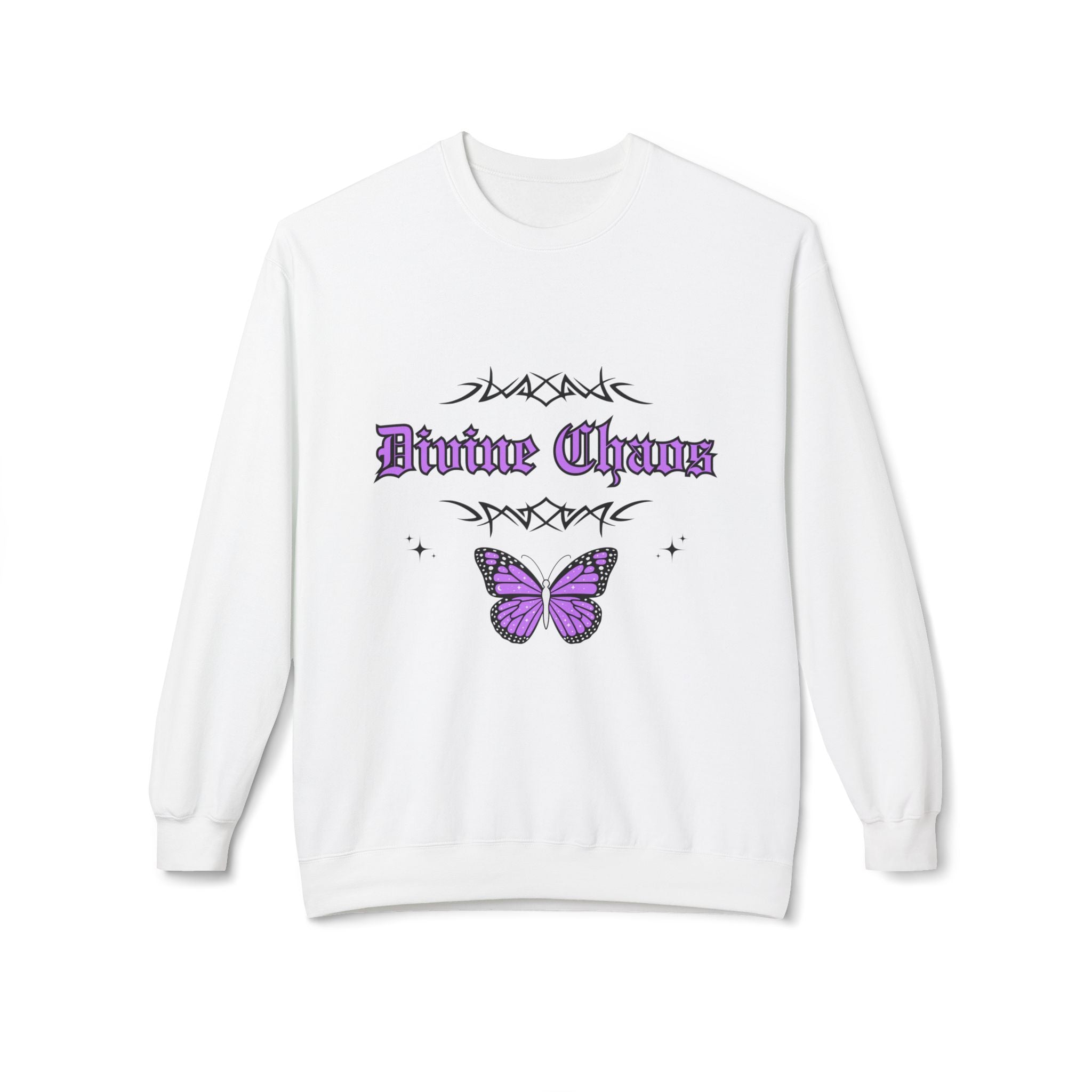 ‘Divine Chaos’ Butterfly Black Print Crewneck