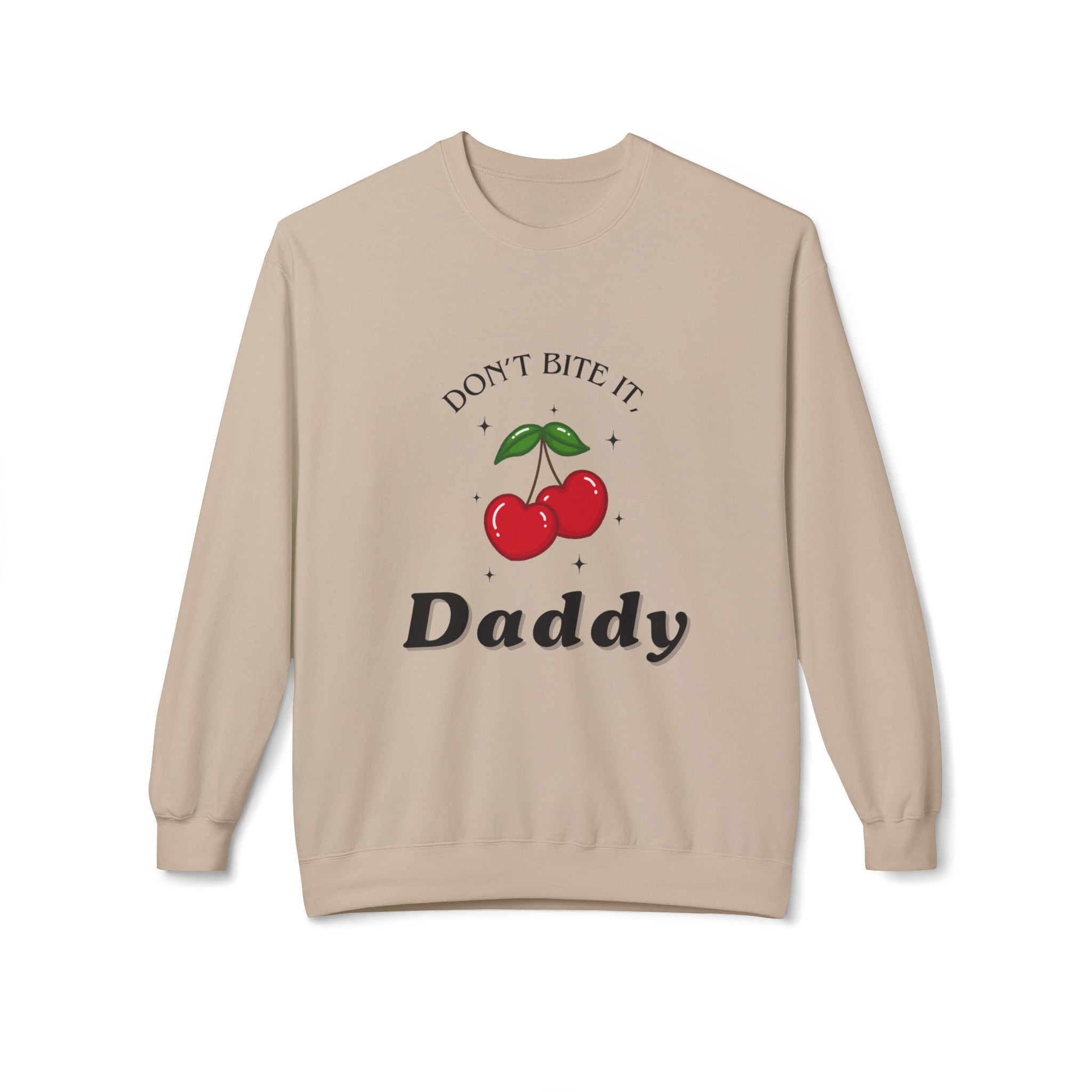 ‘Don’t Bite It’ Cherry Black Print Crewneck