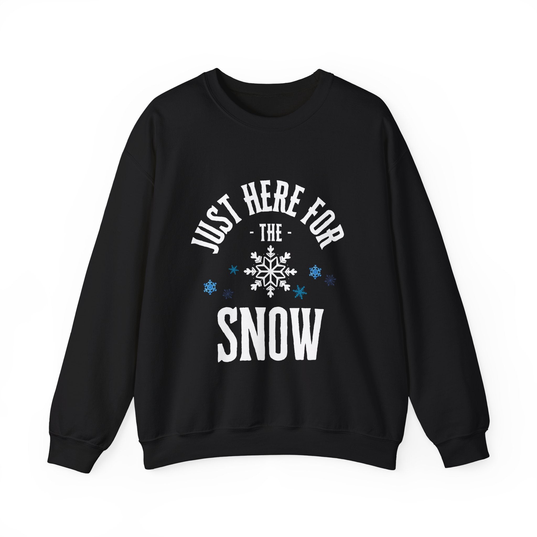 ‘Here For The Snow’ White Print Crewneck