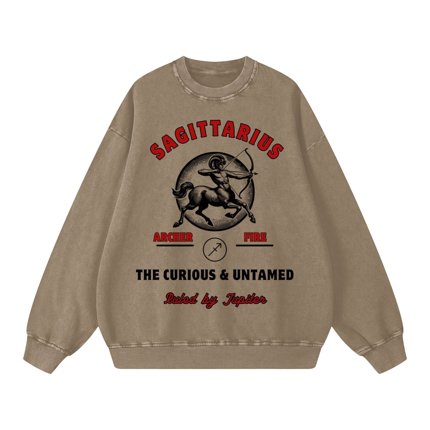 ‘Sagittarius’ Black Print CCC Zodiac Collection Crewneck