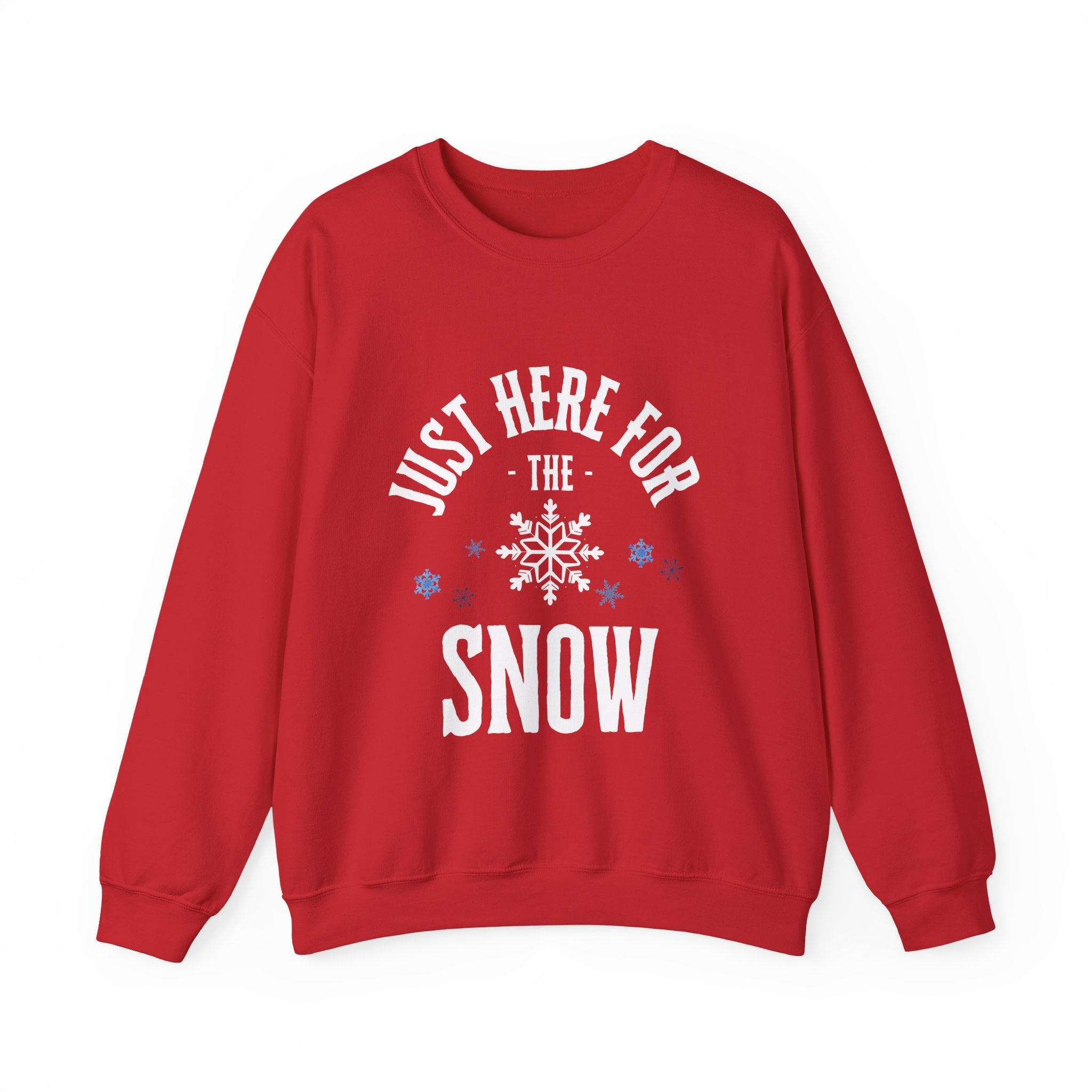 ‘Here For The Snow’ White Print Crewneck