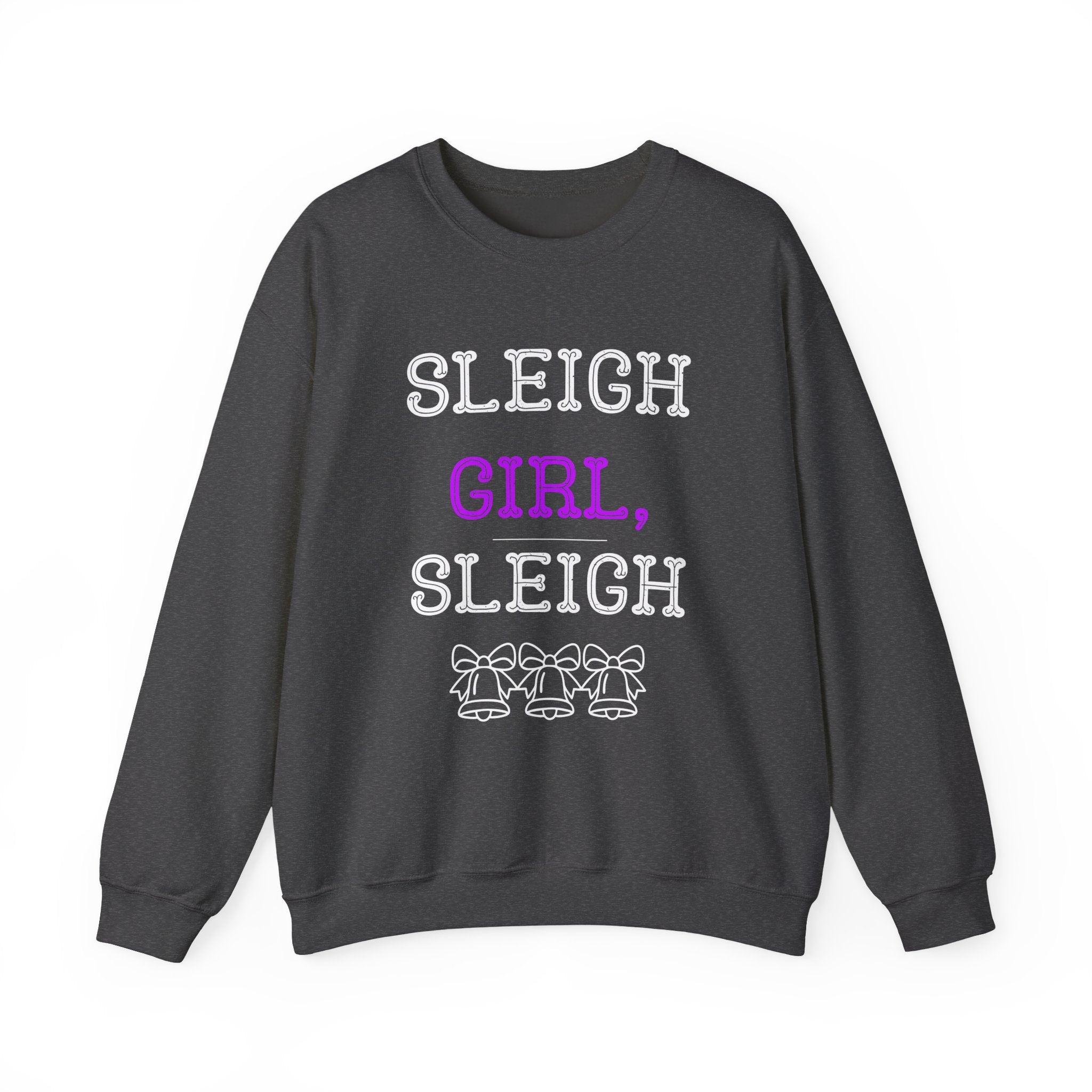 ‘Sleigh Girl Sleigh’ White Print Crewneck