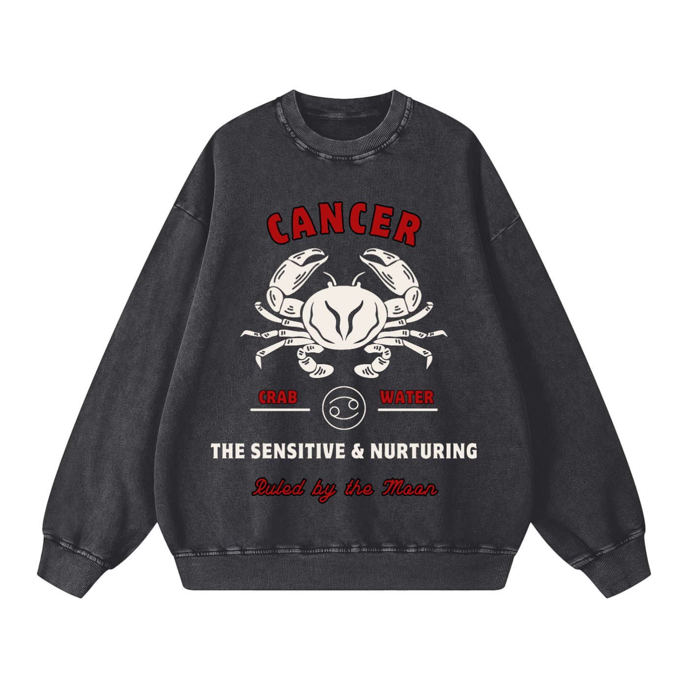 ‘Cancer’ White Print CCC Zodiac Collection Crewneck