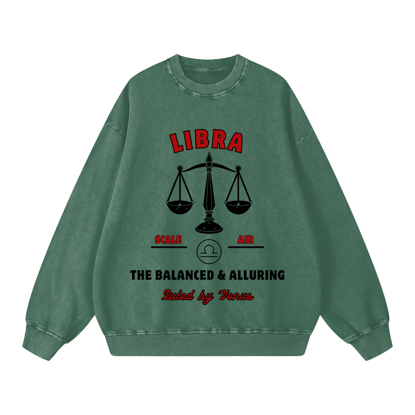 ‘Libra’ Black Print CCC Zodiac Collection Crewneck