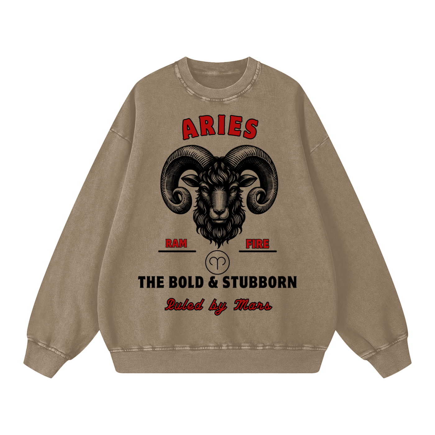 ‘Aries’ Black Print CCC Zodiac Collection Crewneck