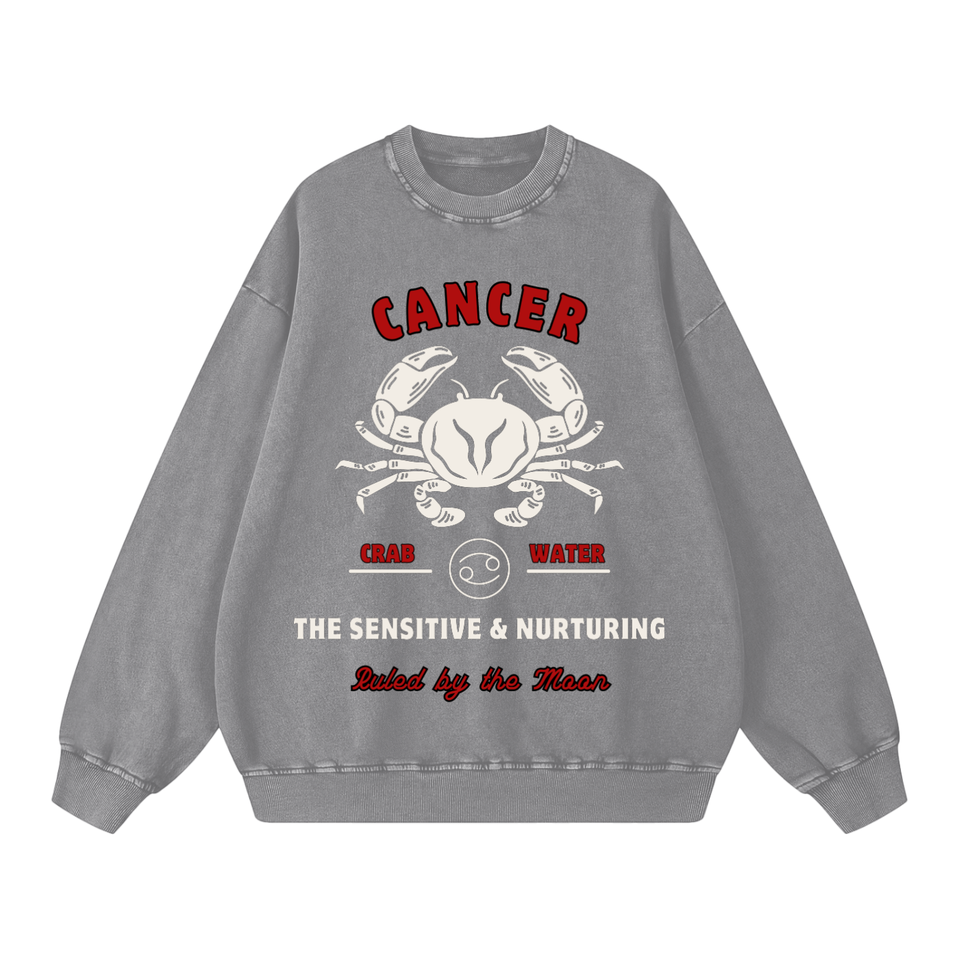 ‘Cancer’ White Print CCC Zodiac Collection Crewneck