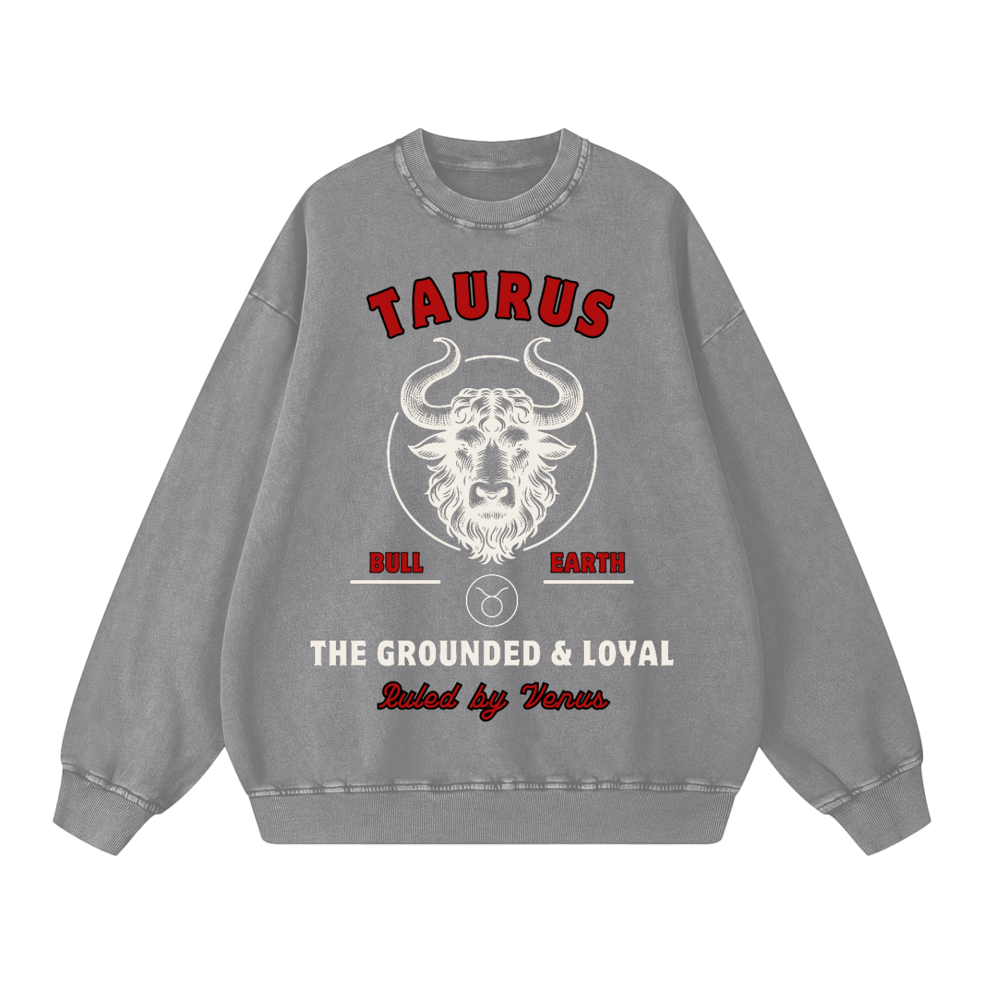 ‘Taurus’ White Print CCC Zodiac Collection Crewneck
