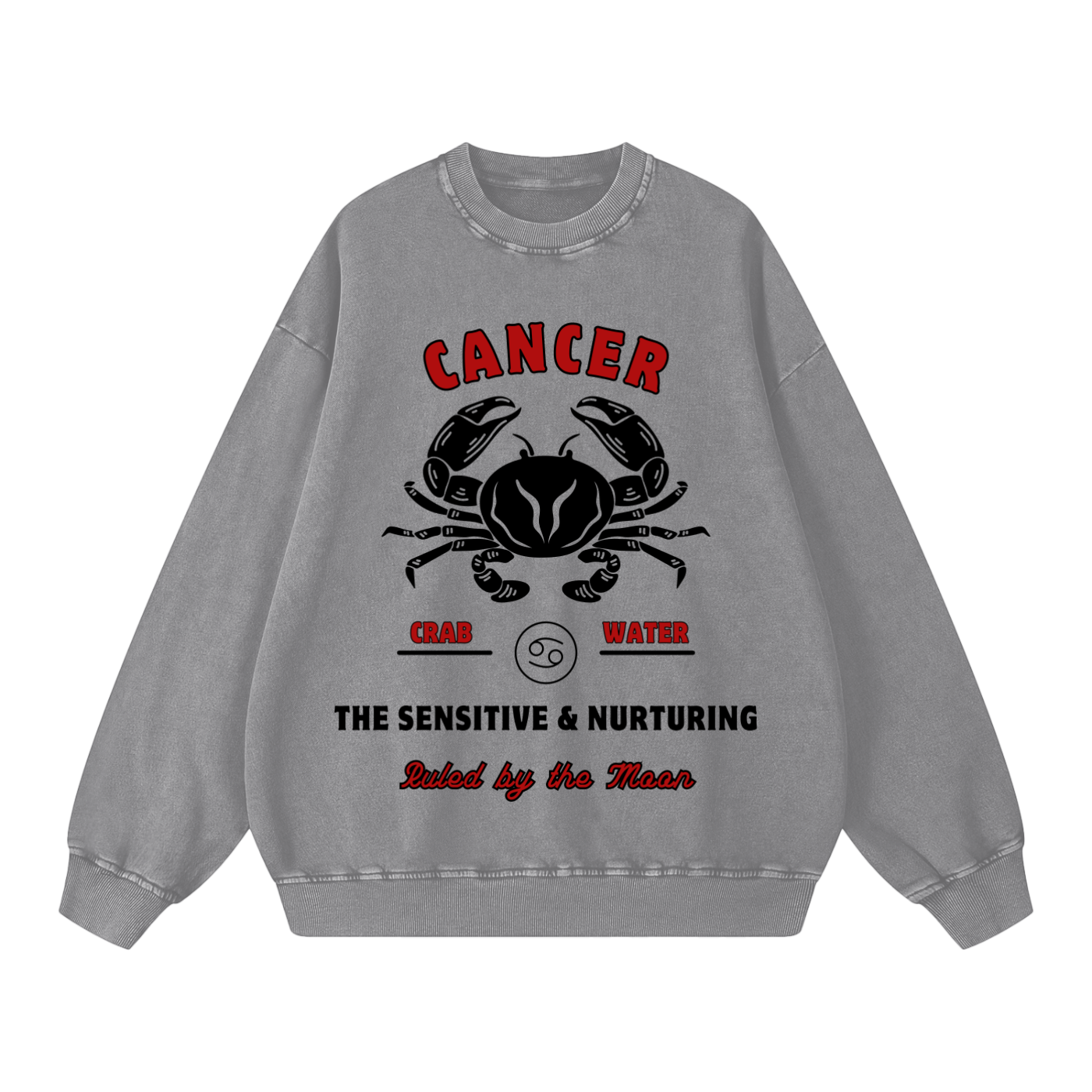 ‘Cancer’ Black Print CCC Zodiac Collection Crewneck