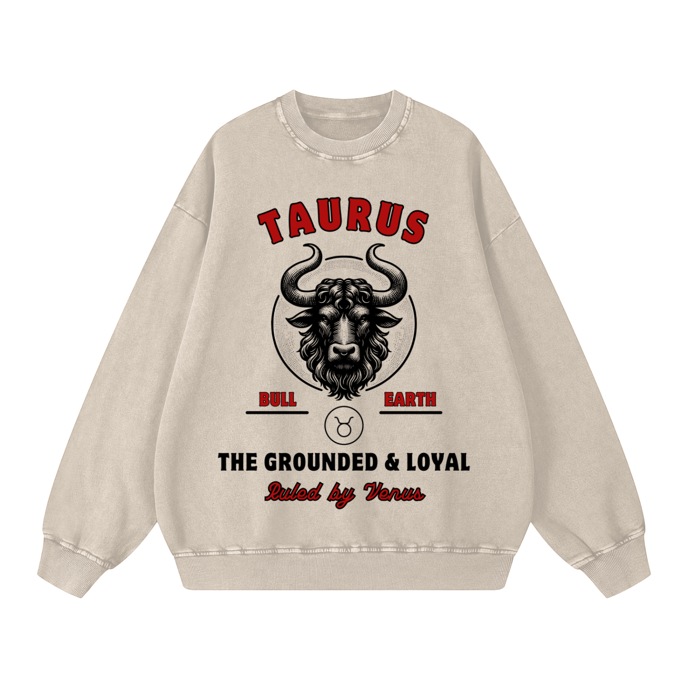 ‘Taurus’ Black Print CCC Zodiac Collection Crewneck