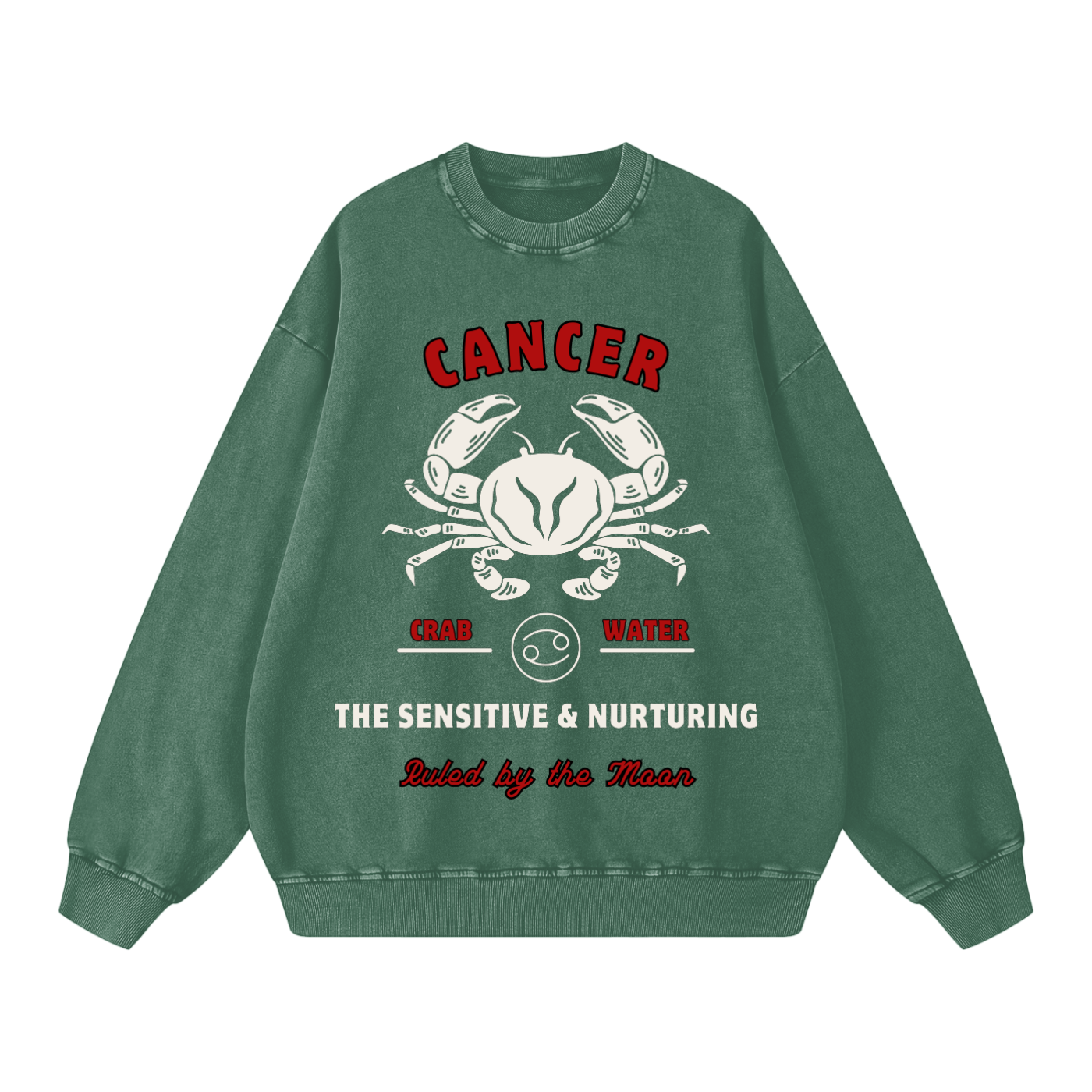 ‘Cancer’ White Print CCC Zodiac Collection Crewneck