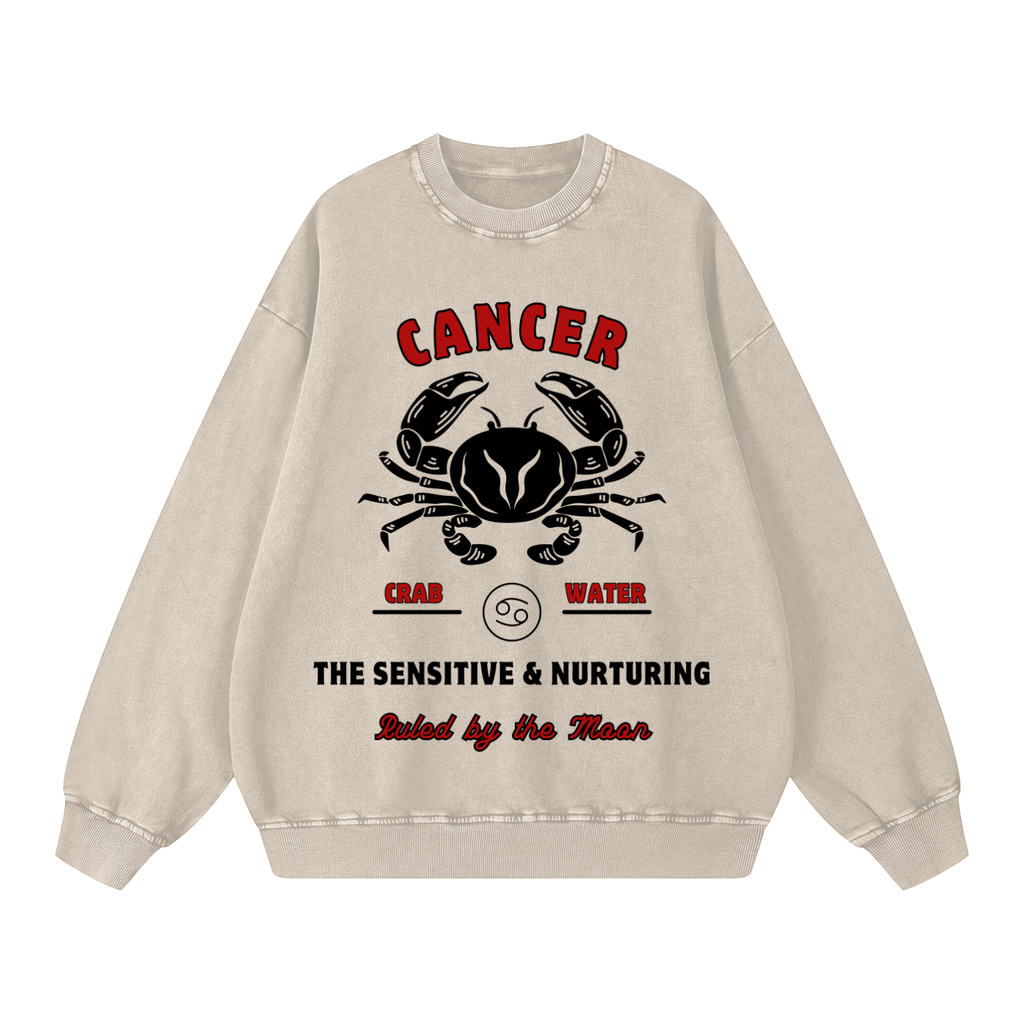 ‘Cancer’ Black Print CCC Zodiac Collection Crewneck