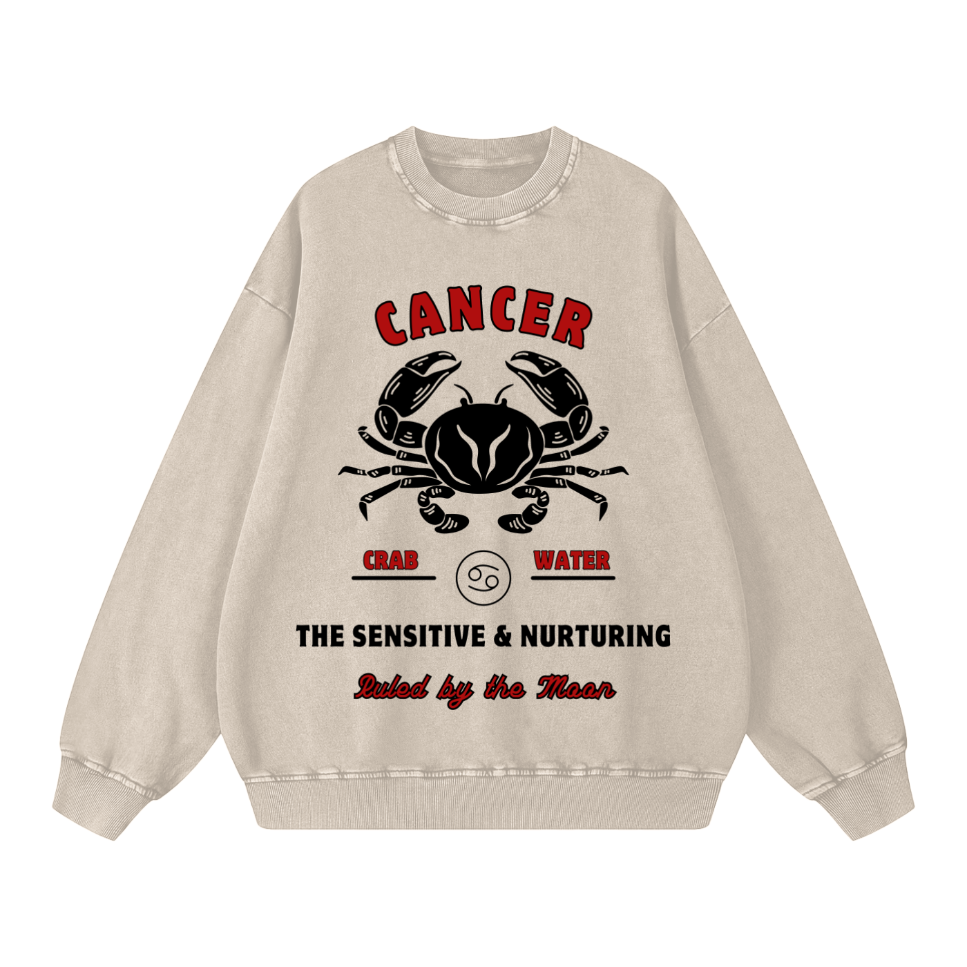 ‘Cancer’ Black Print CCC Zodiac Collection Crewneck