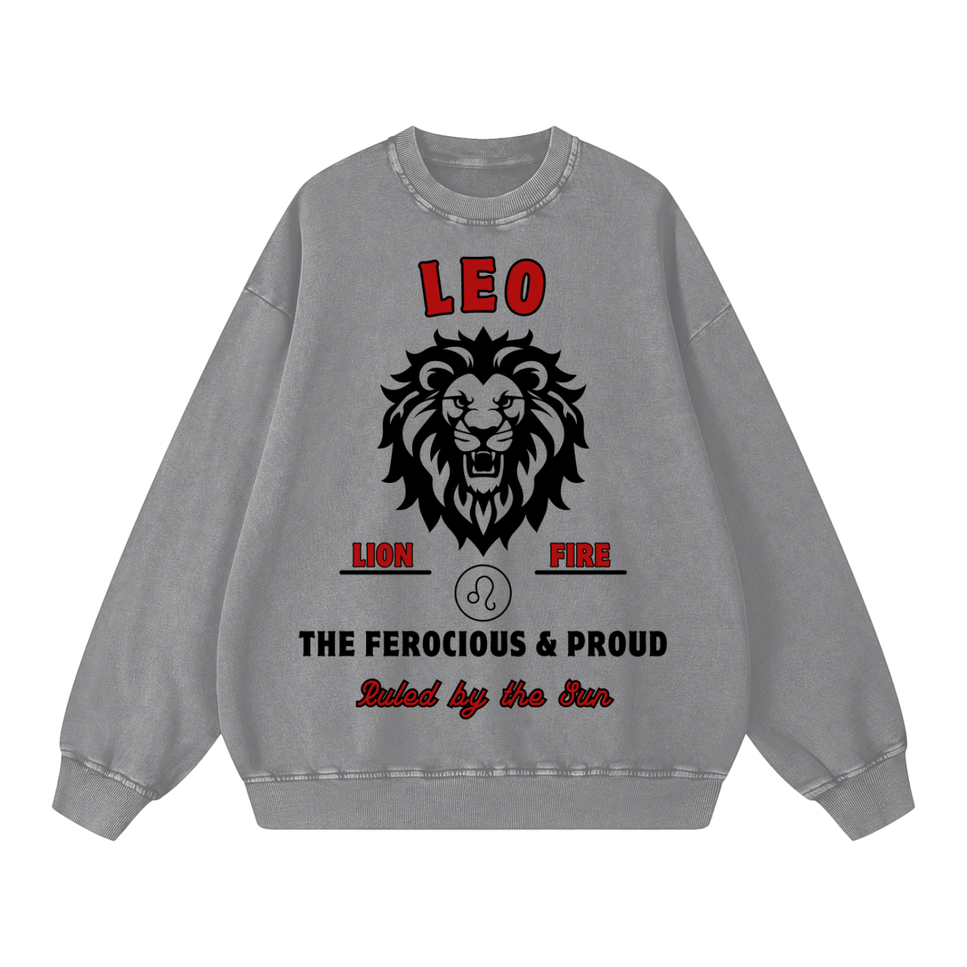 ‘Leo’ Black Print CCC Zodiac Collection Crewneck