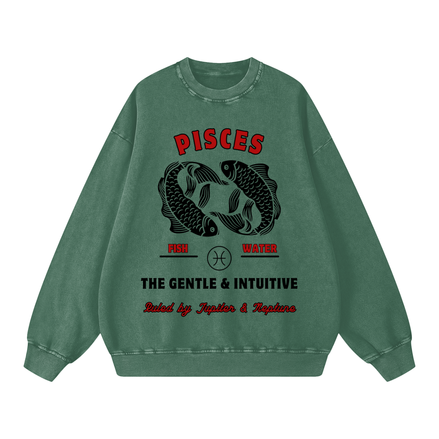 ‘Pisces’ Black print CCC Zodiac Collection Crewneck