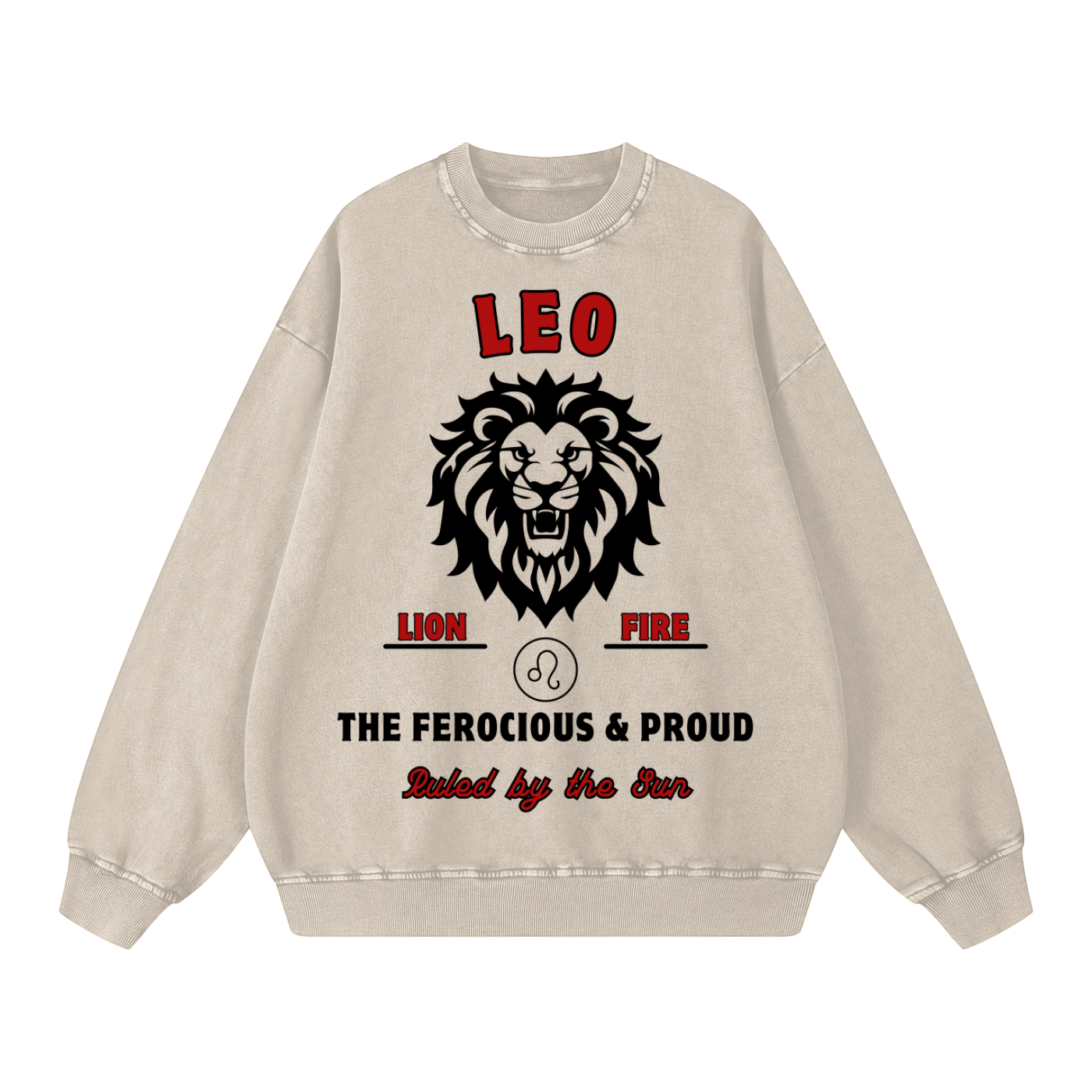 ‘Leo’ Black Print CCC Zodiac Collection Crewneck